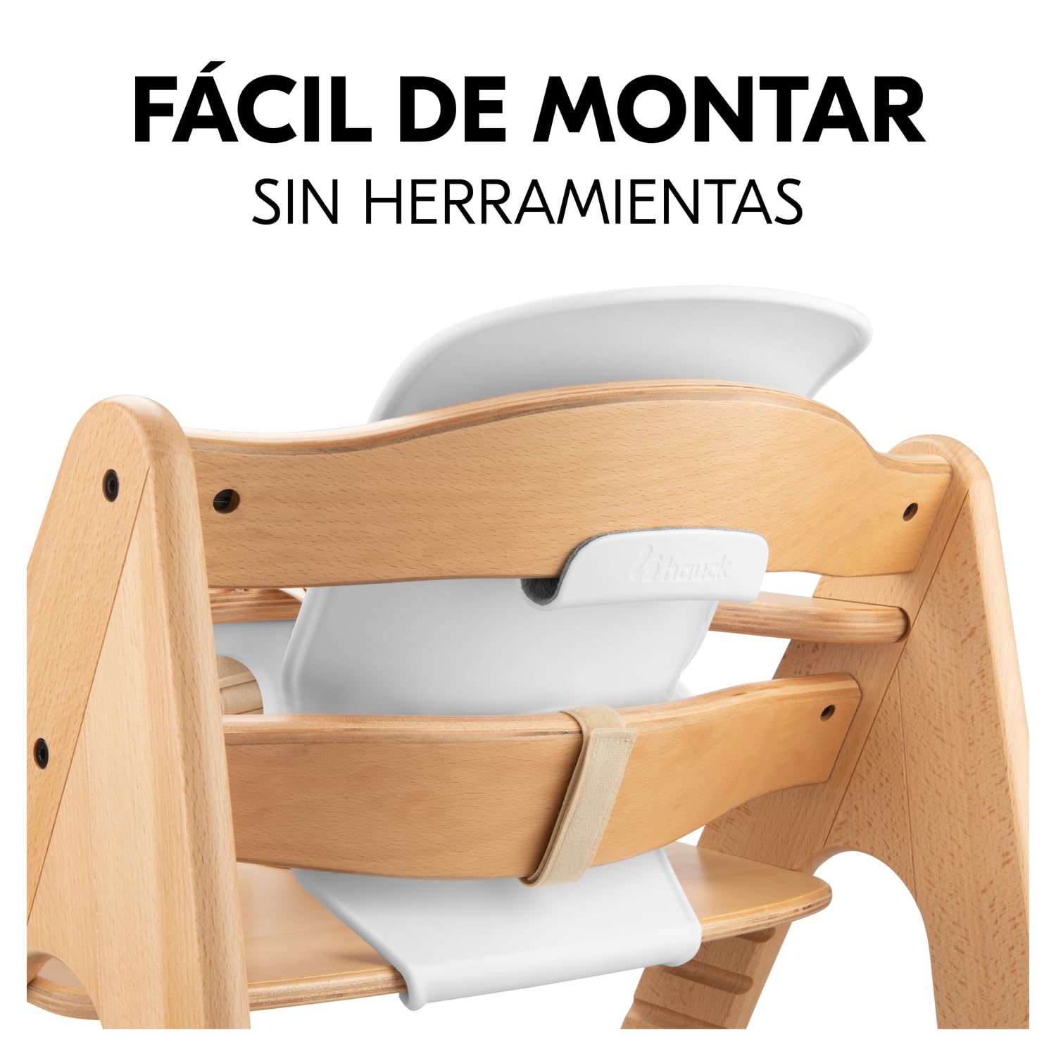 hauck Reductor de trona para bebé Alpha+, Beta+ y Arketa – A partir de 6 meses – Reductor de trona evolutivo ergonómico y ajustable – Montaje sin herramientas – Blanco