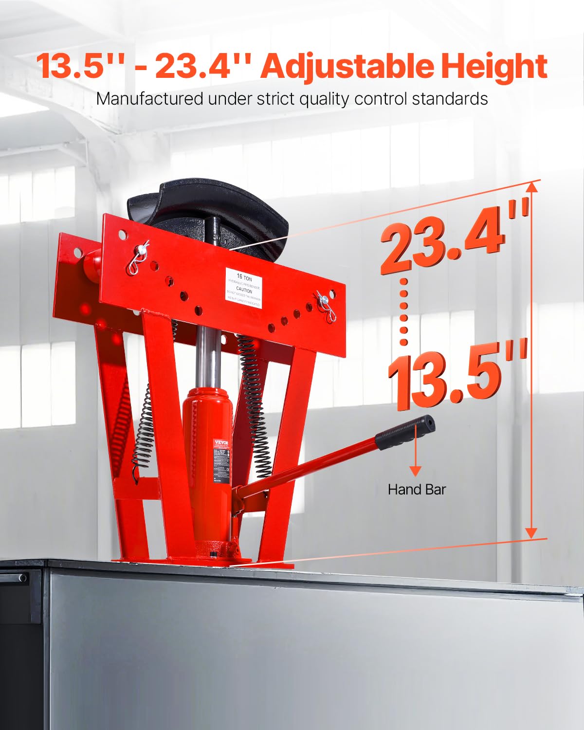 VEVOR Hydrauliczna giętarka do rur, 13-76 mm, giętarka do rur miedzianych, obciążenie 16 ton z 8 matrycami, regulowane narzędzie do gięcia wałków 90-180°, do zginania różnych rodzajów metali