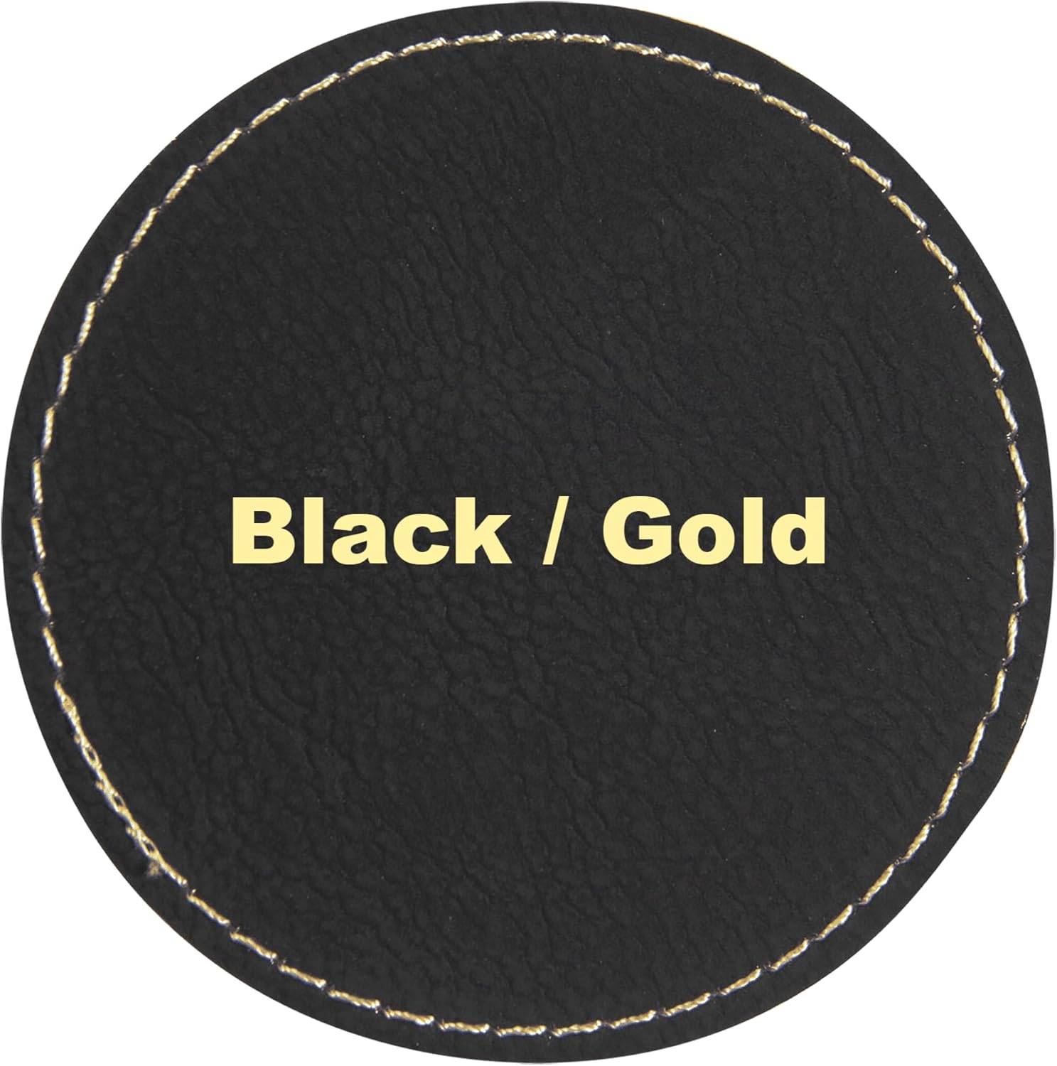 2.5" Round Blank Laserable Leatherette Hat Patches with Adhesive Faux Leather Patches for Hats Custom Fabric Repair Sew Laser Supplies (Rustic/Gold, 25)