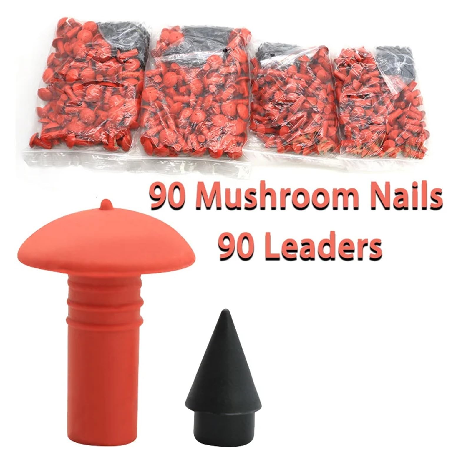 Mushroom zestaw naprawczy do opon 180 szt., 7 mm, 8 mm, zestaw naprawczy do opon bezdętkowych z narzędziem do wkładania, uniwersalne gumowe gniazda do samochodów ciężarowych, SUV-ów (lidery)