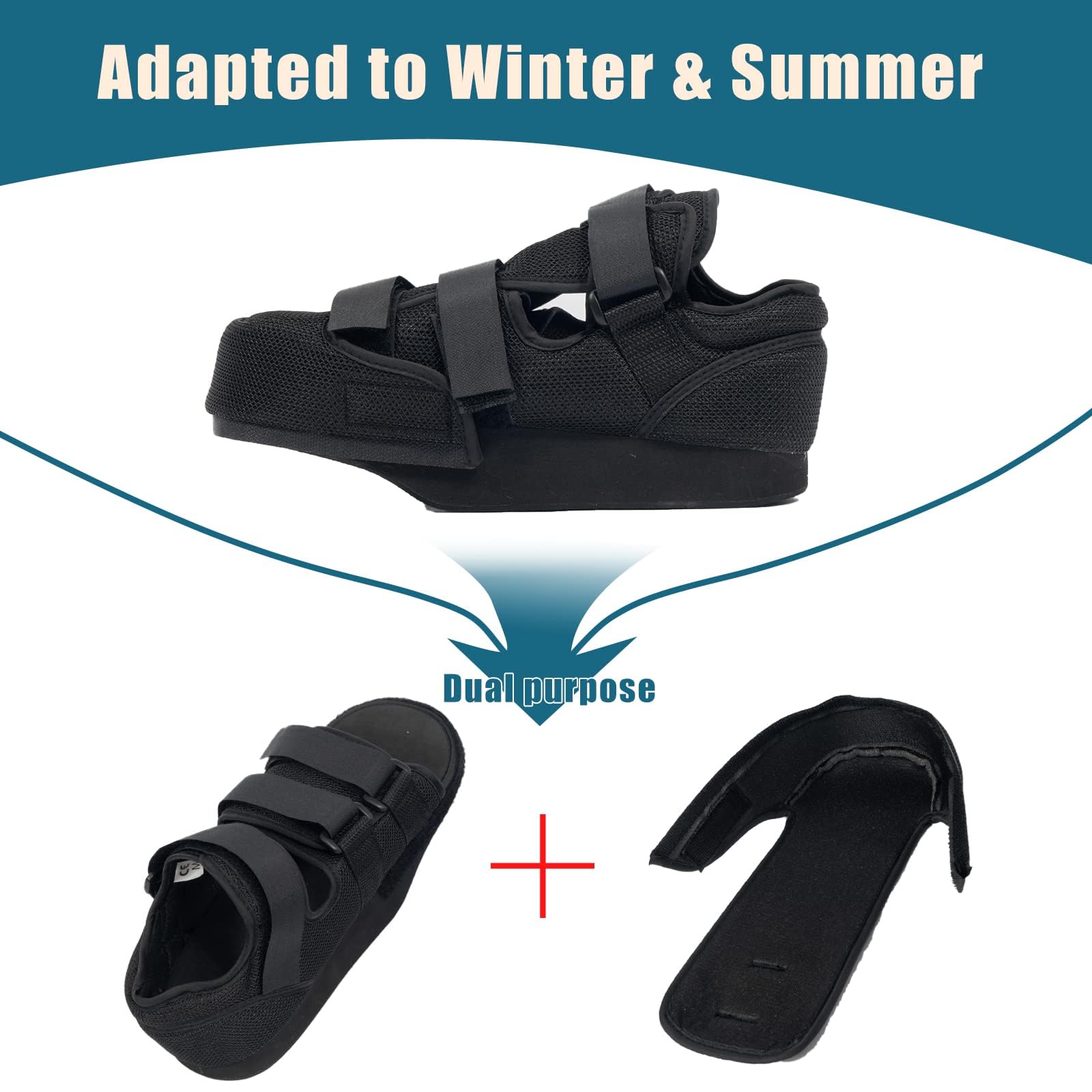 Zapato postoperatorio con puntera cerrada, botas médicas para caminar con puntera rota, ortopédico para postjuanetes, soporte quirúrgico de dedo en martillo (XL)