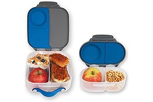 Mini Lunchbox + Snackbox (Blue Slate) Combo Pack: Kids Bento Box +...