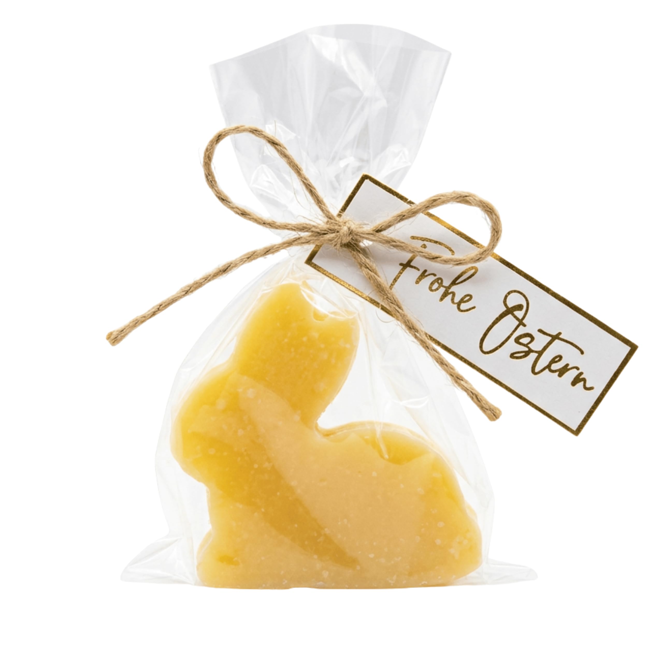 Gastgeschenk Ostern Seife Osterhase – Ostergeschenk Mitarbeiter & Firmenkunden – Duftseife Grapefruit 20 g mit Schleife & Frohe Ostern Etikett – Osterkorb Füllung, kleines Ostergeschenk Firma, Kundeng
