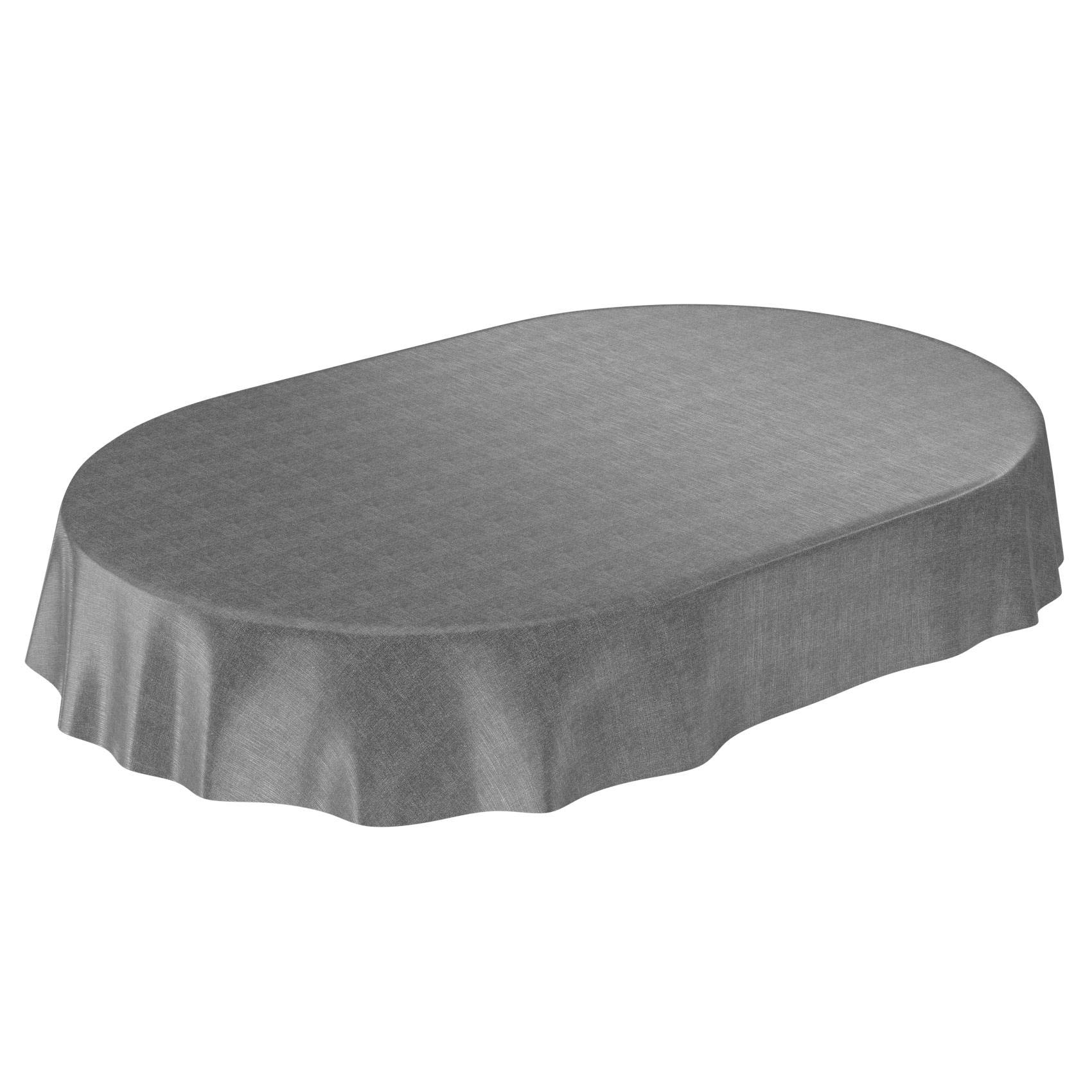 Anro Tovaglia In Tela Cerata Effetto Lino – Grigio 100x140 Cm – Idrorepellente E Antimacchia – Per Interni/Esterni