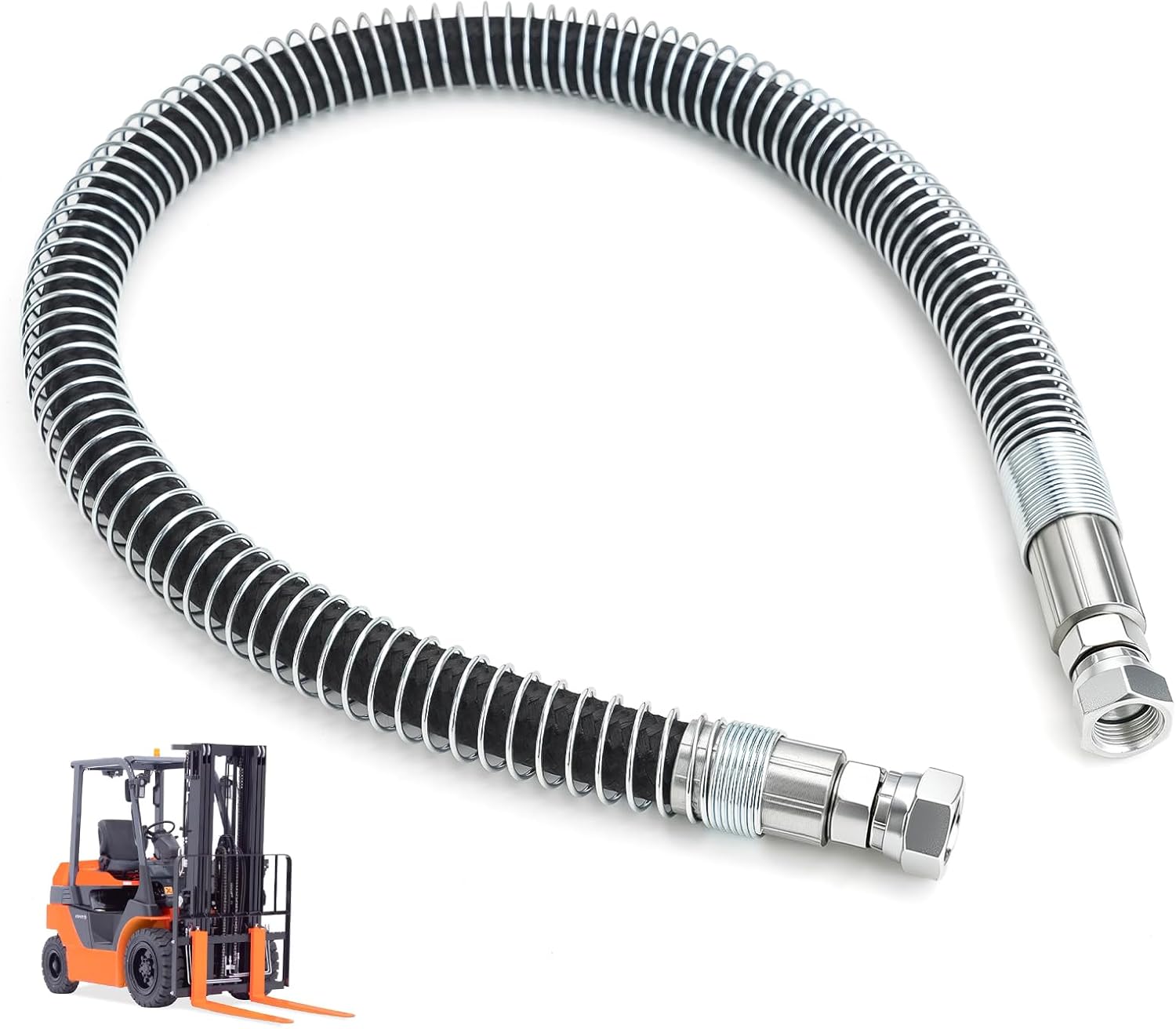 24" LPG Crimped Hose for Liquid Propane with Spiral Guard