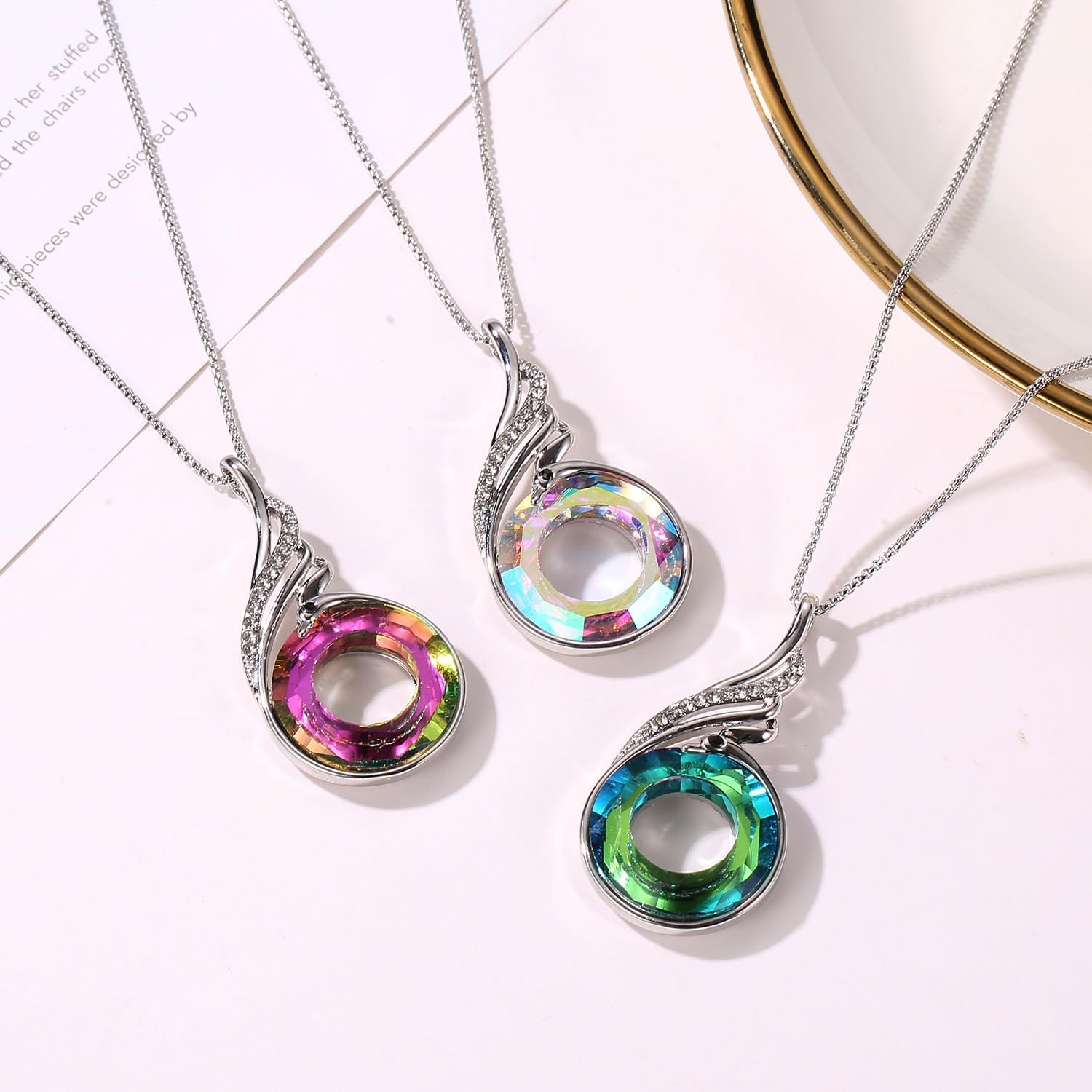 "Rise From the Ashes Phoenix Necklace Made with Crystals from Austria,Symbol of Luck and Renewal, Rhinestone Pendent Necklace Wedding Birthday Jewelry Gift - Image 6