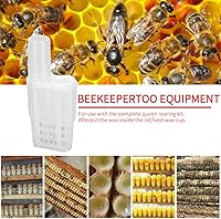 Vista 2 de Queen Bee - Taza de cría de abejas, 46 unidades, ligera, práctica, jaula de abeja para apicultura, apicultura, soporte de vasos de celda de reina