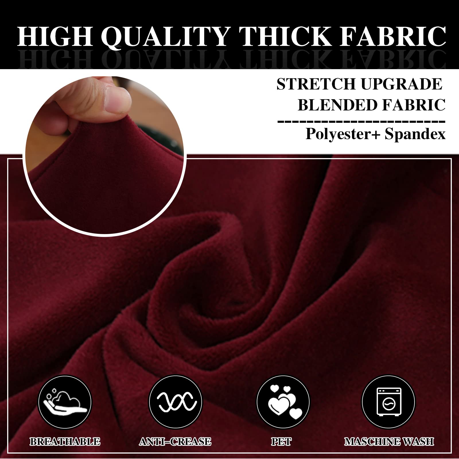 Jaotto Copripoltrona 1 Posto Elasticizato,Fodere Copripoltrona Universale,Copripoltrona da Cocktail Chesterfield Velluto Lavabile Antiscivolo per Bancone Soggiorno Tullsta (Boedeaux,1 Pezzo)