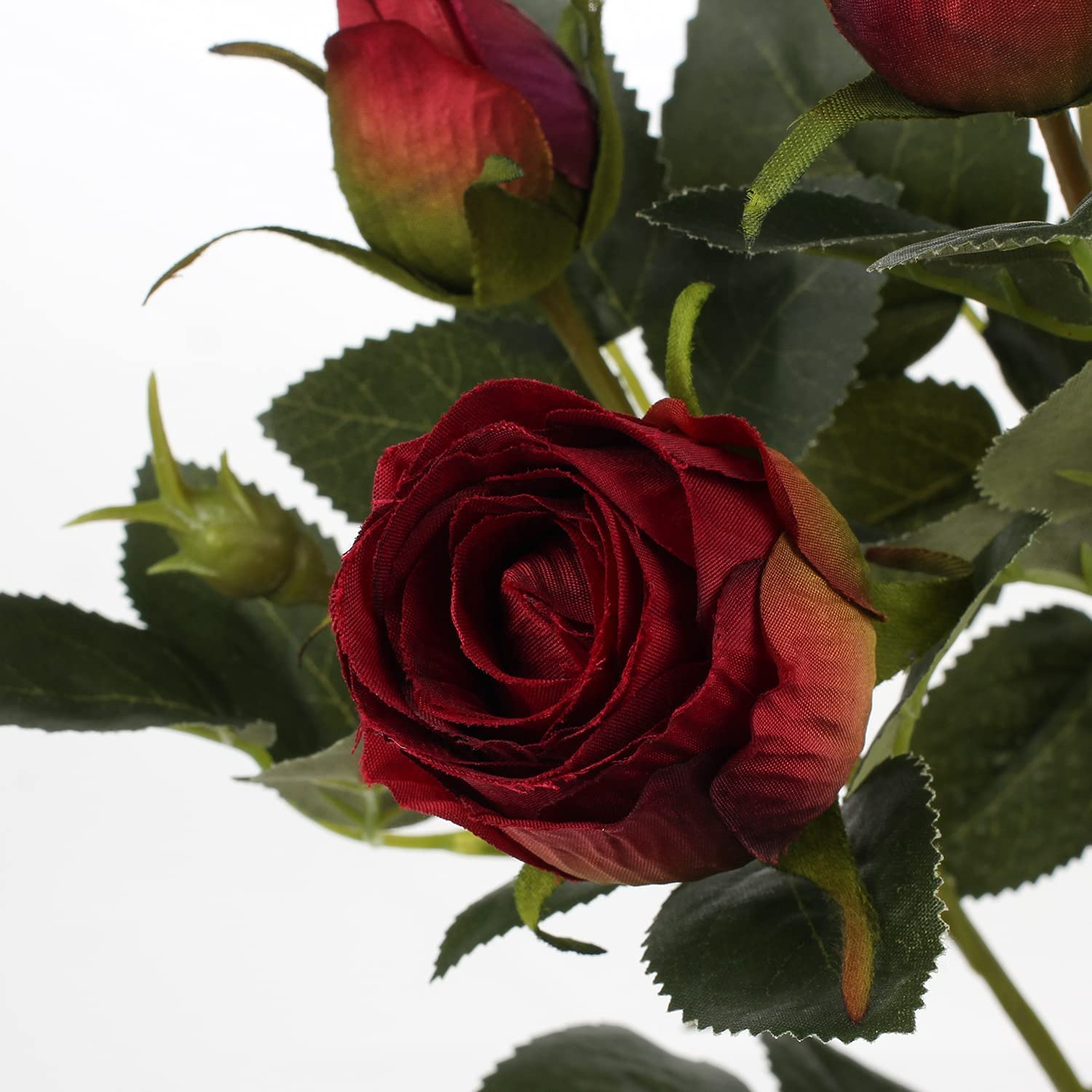 Briful Artificial Roses 3 Packs Long Stem Fake Flowers Rose Buds - Image 3