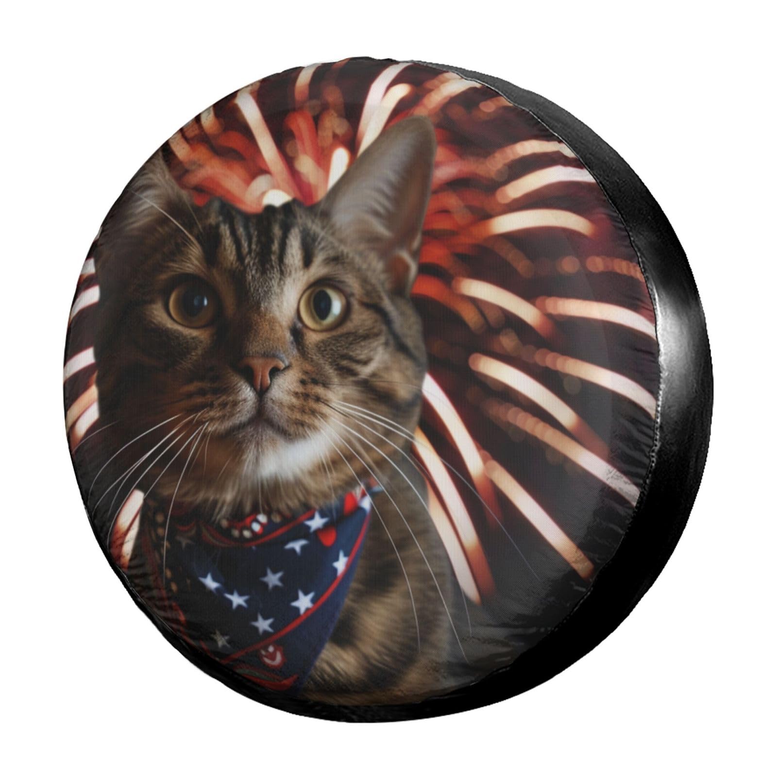 Dujiea Military Tactical Star Spare Tire Cover with Backup Camera Hole, Universal Wheel Tire Cover Tire Protectors for Jeep Trailer RV Van SUV Truck Camper and Many Vehicle 17inch — view 13