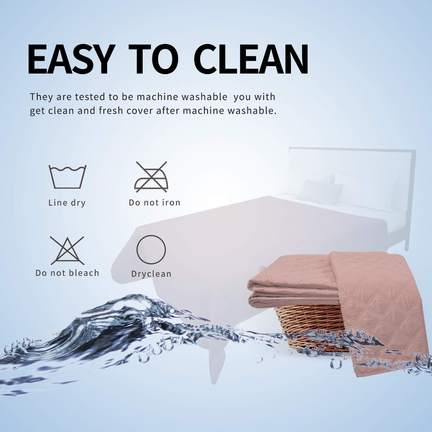 Easy-Going 100% Waterproof Dog Bed Cover, Non-Slip Pet Blanket for Furniture, Washable Couch Cover, Repleasement Sofa Cover (68X82 in,Pink)