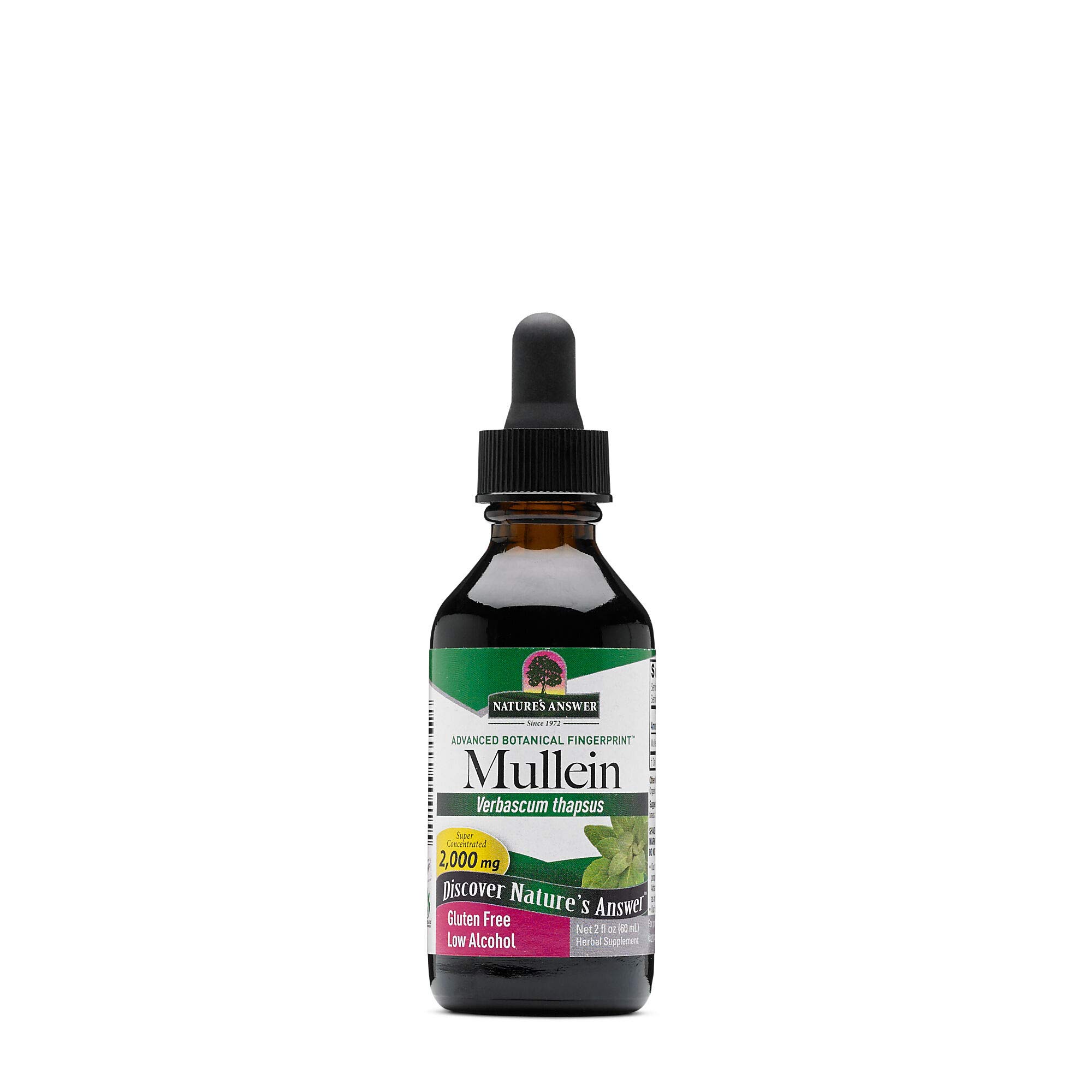 Nature's Answer Mullein Leaf with Organic Alcohol 2000mg 2oz Extract | Supports Respiratory Function | Vegan, Non-GMO, Gluten-Free, Kosher | Single