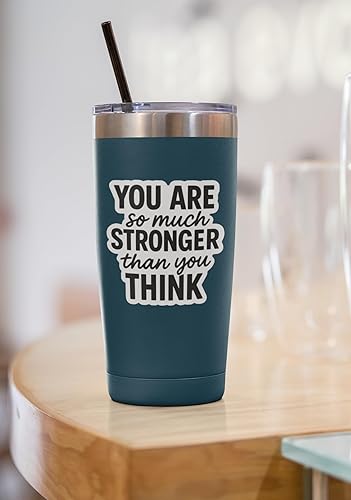 Miniatura 4 de 3 calcomanías inspiradoras de vinilo con texto en inglés "You are So Much Stronger Than You Think" ("You are So Much Stronger Than You Think") -