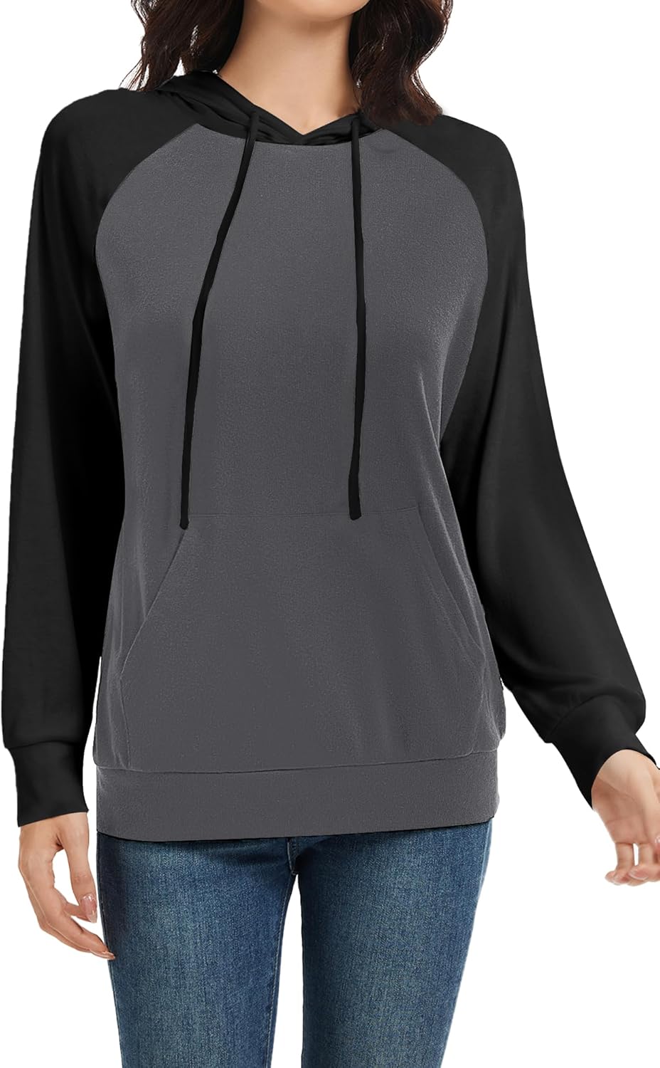 Hoodies for Women Lightweight Long Sleeve Sweatshirt Loose Fit Color Block Tunic Tops with Pockets 2025 - Image 3