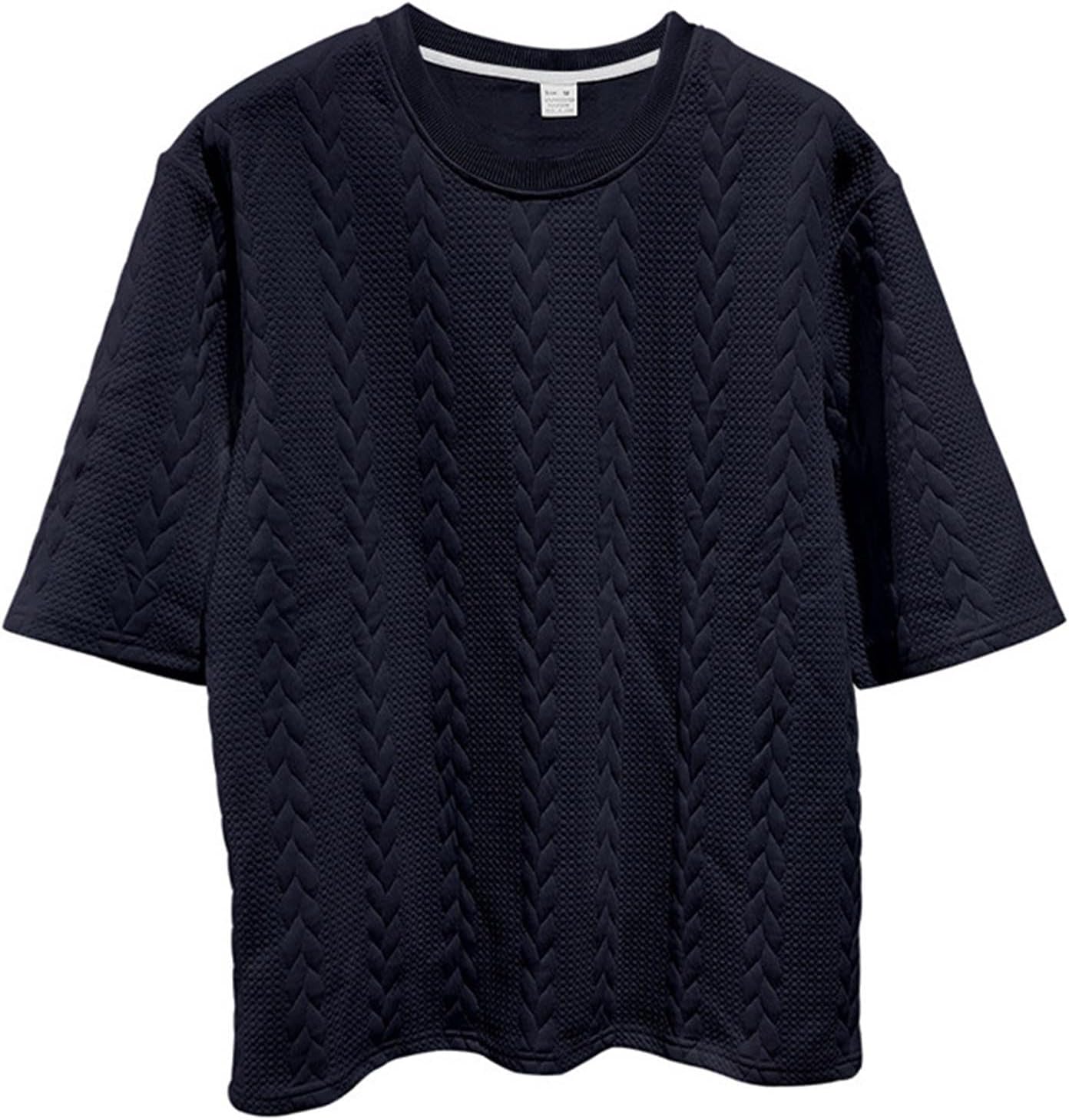 2 Piece Set for Men Crewneck T Shirt and Shorts Sets Casual Summer Textured Outfit Breathable Lounge Set with Pockets