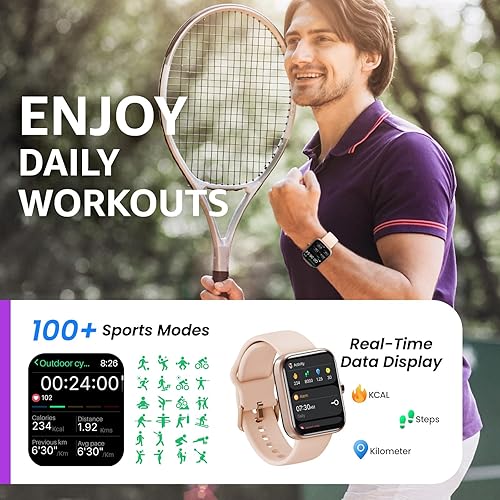 Miniatura 2 de TOZO Reloj inteligente actualizado 2026 para hombres y mujeres para iPhone y Android, rastreador de actividad física de 1.83 pulgadas, llamada