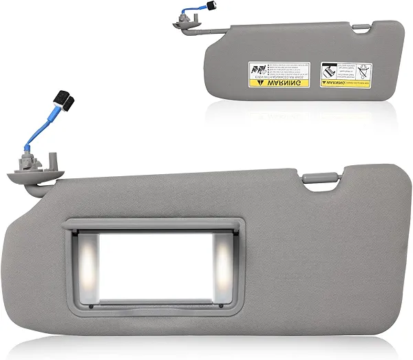 FZPJJNB Left Driver Side Sun Visor Fits for Honda CRV 2017 2018 2019 2020 2021 2022 Replace 83280-TLY-H11ZB Car Sun Visor Replacement with Vanity Light/with Makeup Mirror