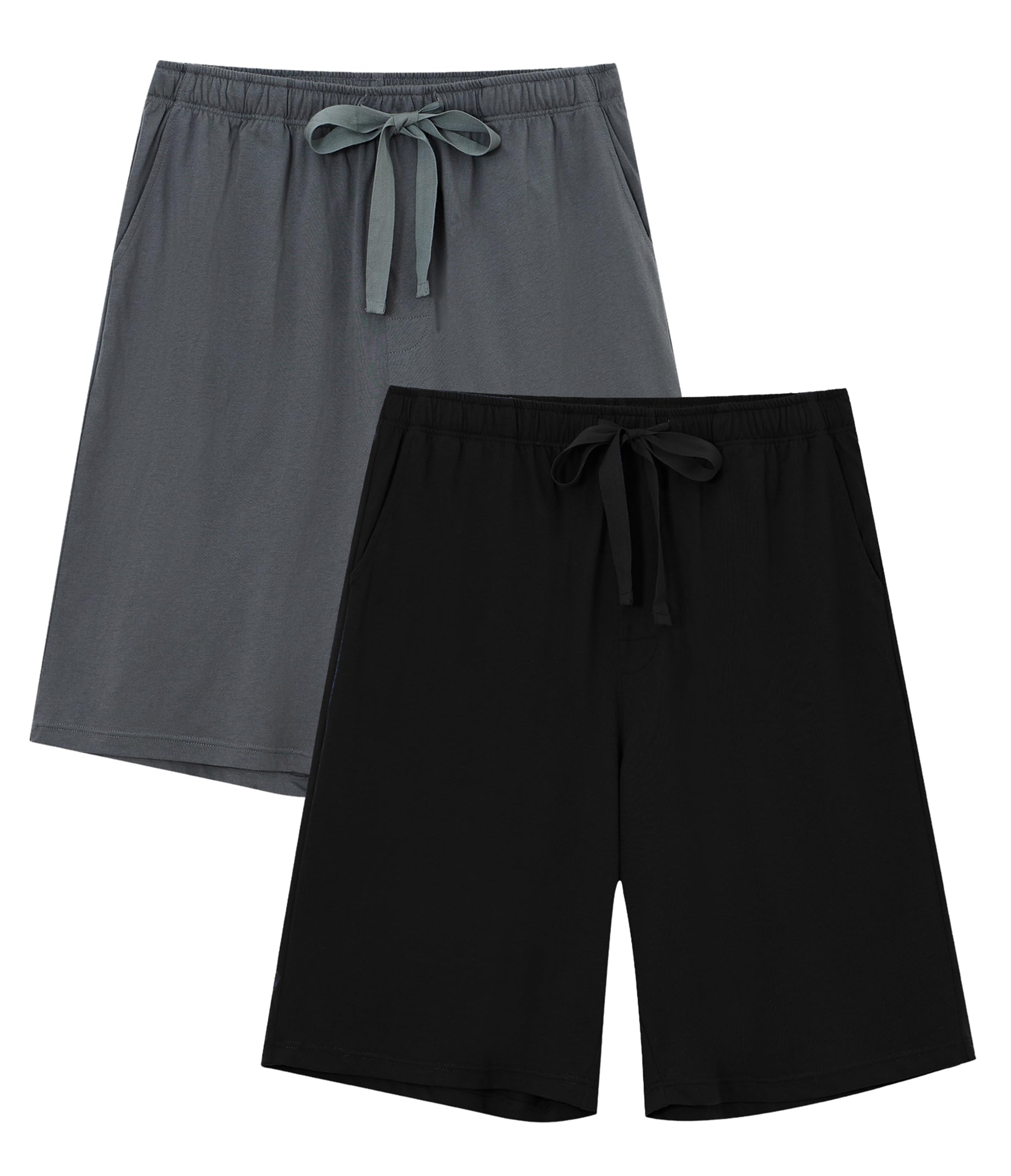 COLORFULLEAF Schlafanzughose Herren Lang Baumwolle Jogginghose mit Bündchen Schlafhose Leichte Freizeithose 1/2er Pack