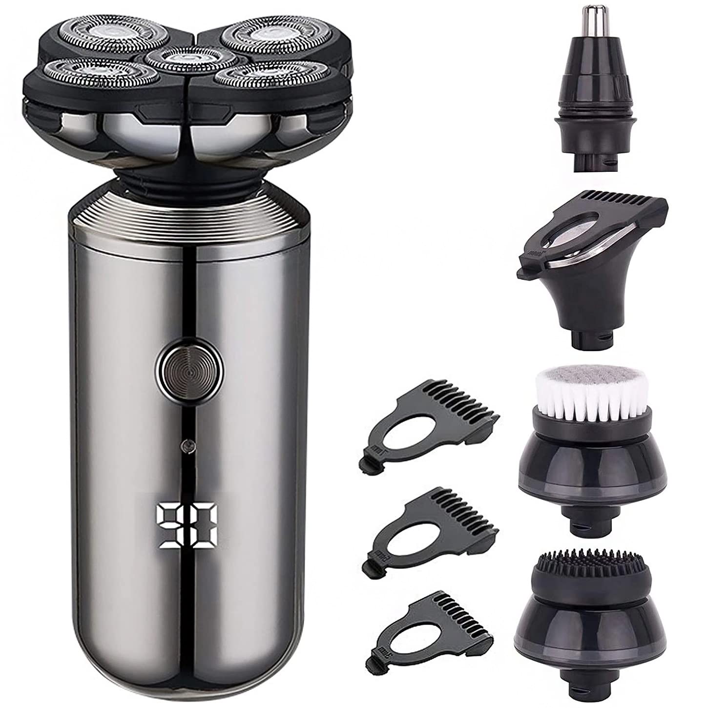 Electric Razor for Men 5 in 1 Electric Shaver IPX6 Waterproof Shaving Machine Beard Trimmer USB Charging Razor