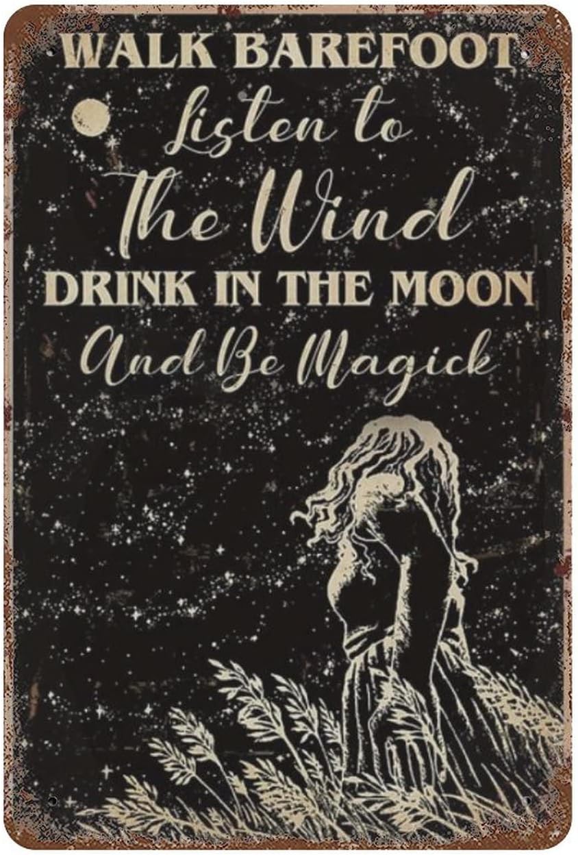 Witchy Wall Prints Be Magick Witch Slogan Plaque Tin Sign Decoration Vintage Chic Metal Poster Wall Decor Art Gift for Home Backyard Bar Cafe Garage Outdoor Man Cave Bathroom Plaque gift 5.5x8 inhces