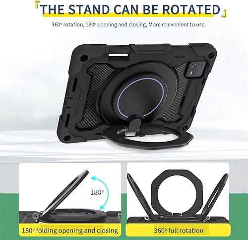 Miniatura 5 de Funda para Xiaomi Pad 6  Pad 6 Pro 11.0 pulgadas, PC + silicona 3 capas Combo Armor Heavy Duty Cubierta a prueba de golpes con soporte de anillo