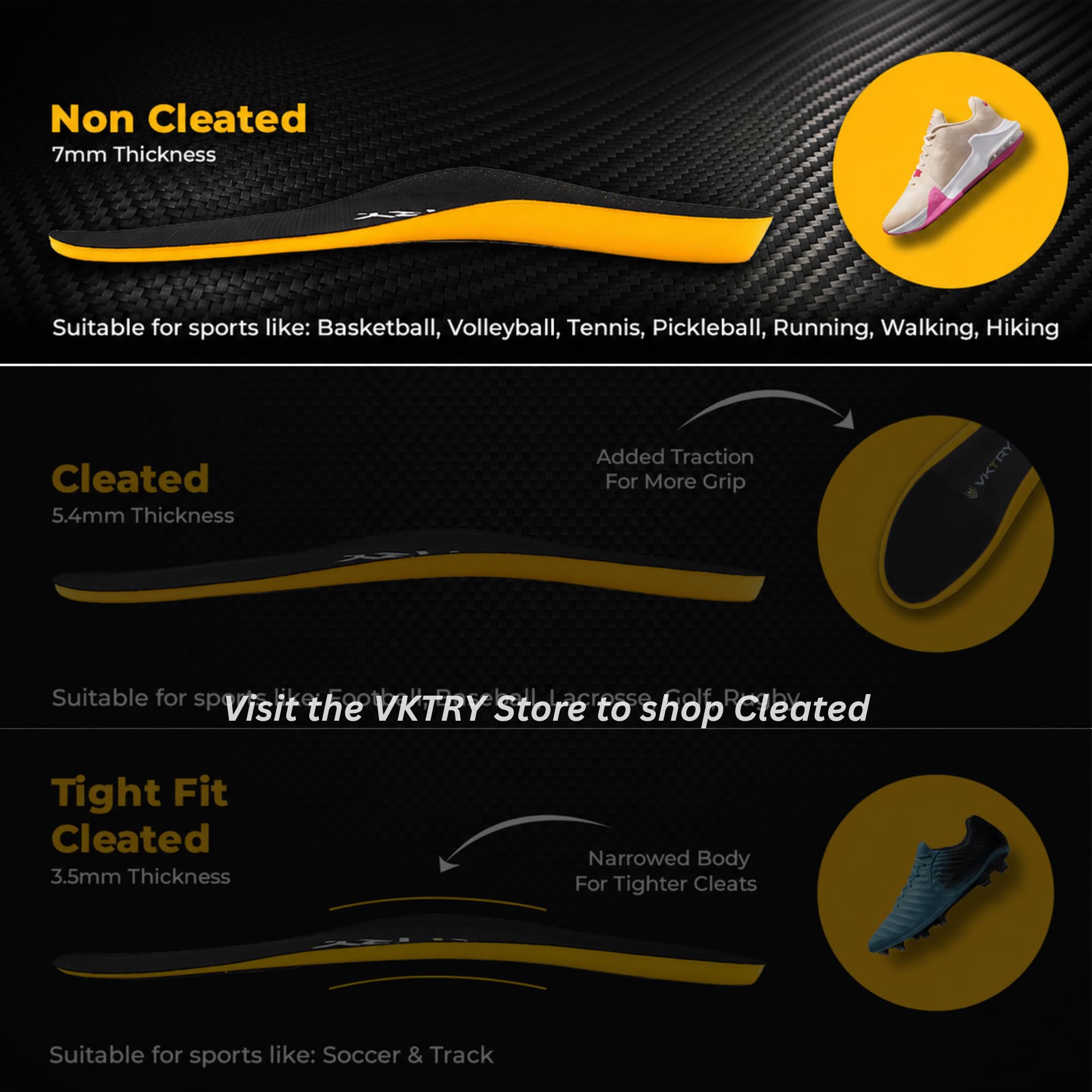 Amazon.co.jp: VKTRY ゴールド クリーテッドシューズ用 - カーボン