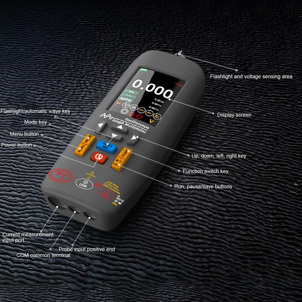 BSIDE O1X Digitales Oszilloskop Multimeter 3-in-1 Grafisches Messgerät mit 10MHz Bandbreite, 48MSa/s Abtastung für Spannung Strom Widerstand Kapazität Diode
