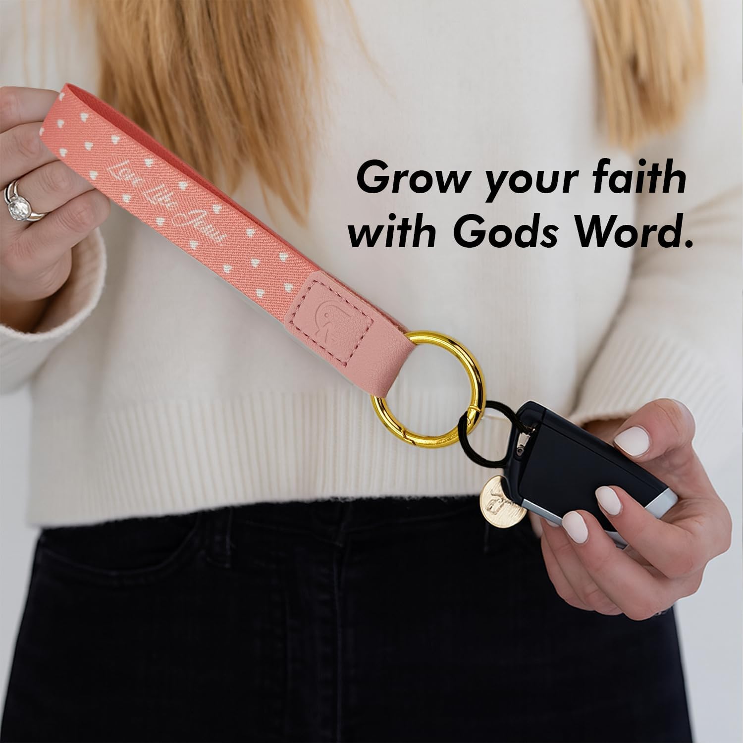 Yappy Daily Bible Verse Keychain Wristlet, NFC Christian Lanyard for Keys, Wallet, ID & Phone for Women Men - Image 3