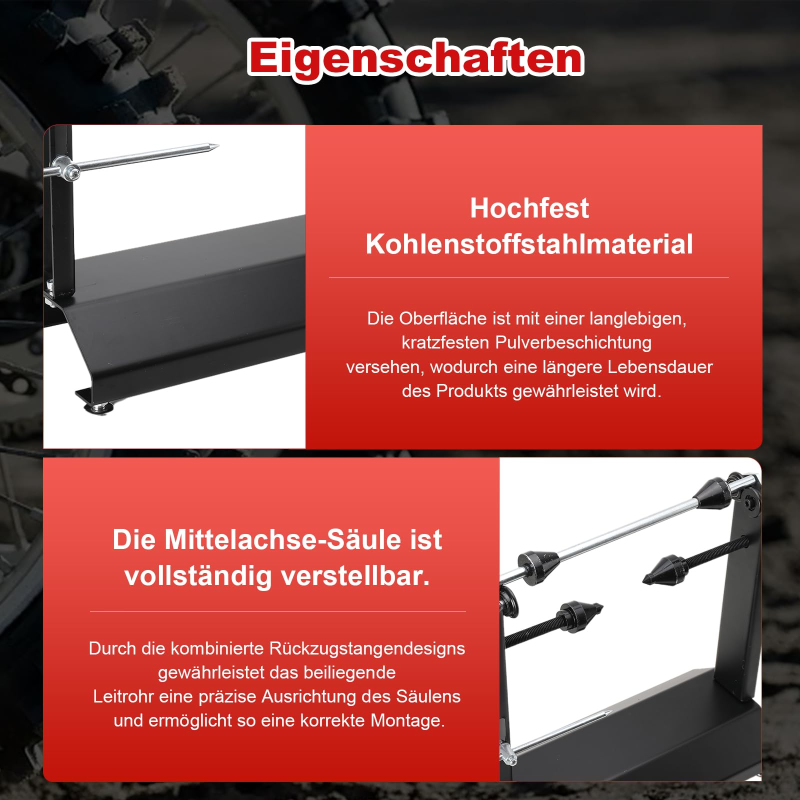 LALABU Auswuchtgerät für Motorradräder, Radauswuchtmaschine mit Einstellbare Zentrierstifte, Motorrad-Fahrrad-Radauswuchtmaschine/Ziehständer-Werkzeuge für Motorrad und Roller