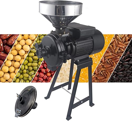 Miniatura 8 de Molinillo de maíz eléctrico de granos molinillo de maíz comercial de 2200 W máquina de molinillo de harina de alimentación resistente con embudo