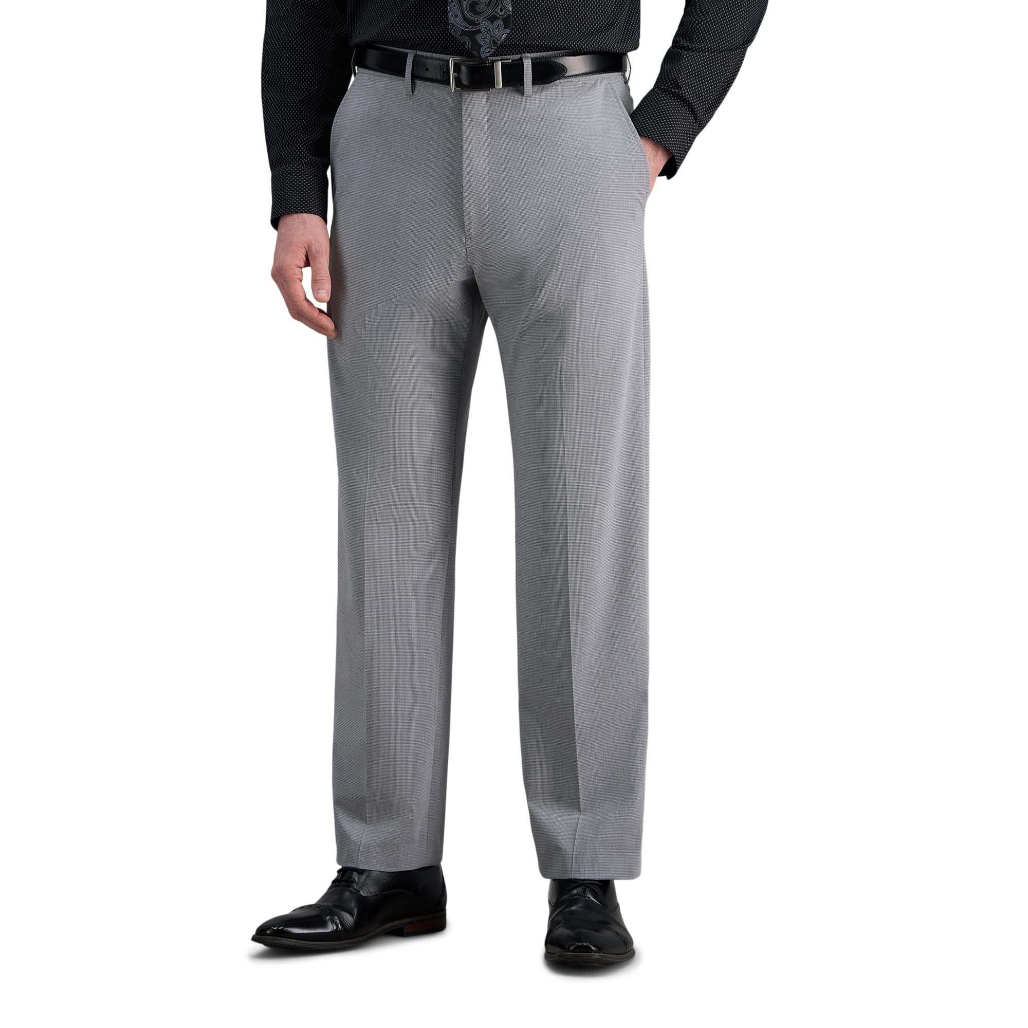 Haggar Classic Fit Flat Front Flex Waistband Stretch Dress Pant - Clásico Hombre