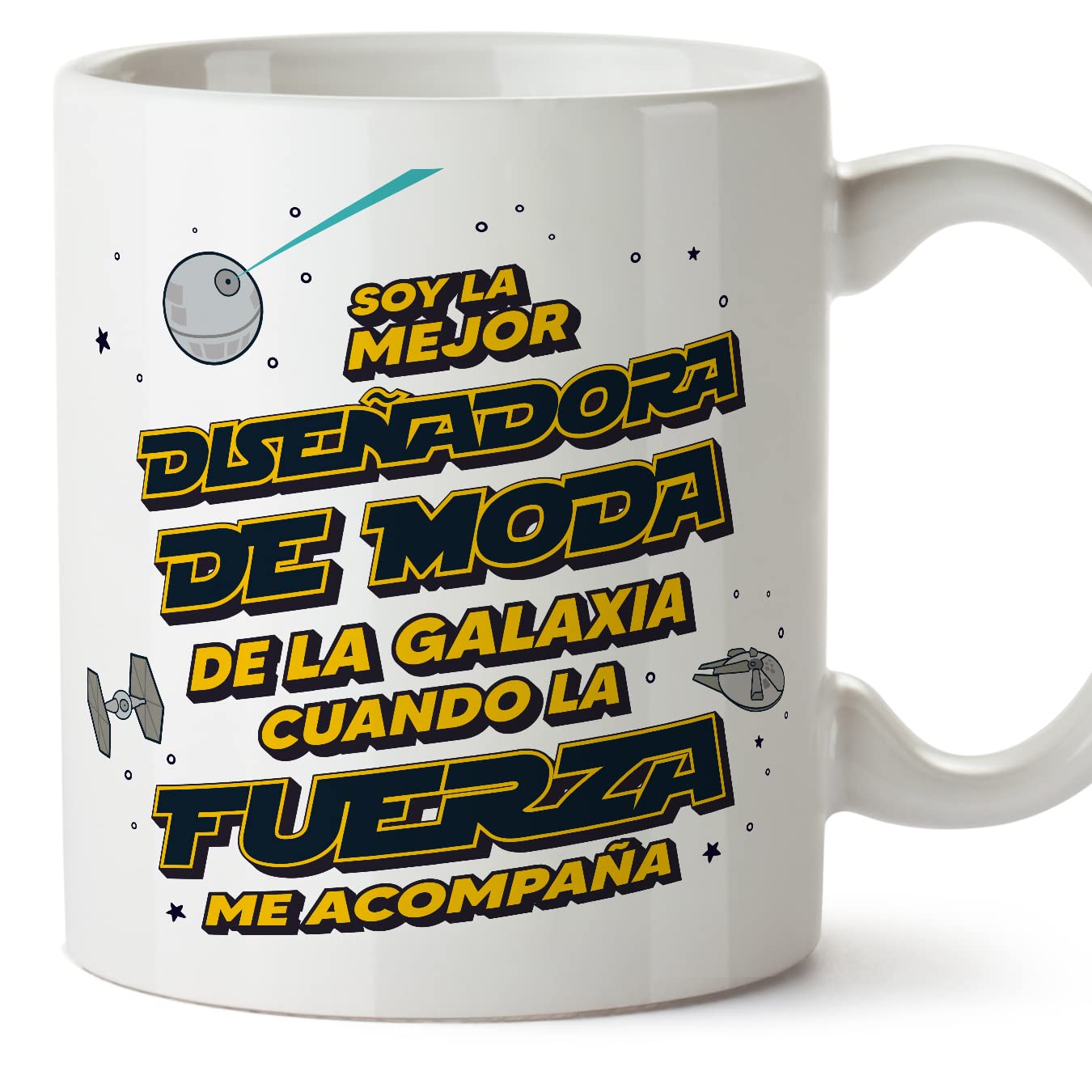 MUGFFINS Tazas para JEFE hombre - En Español - Mejor de la Galaxia Cuando Fuerza me Acompaña - 11 oz / 330 ml - Regalo original y divertido — view 516
