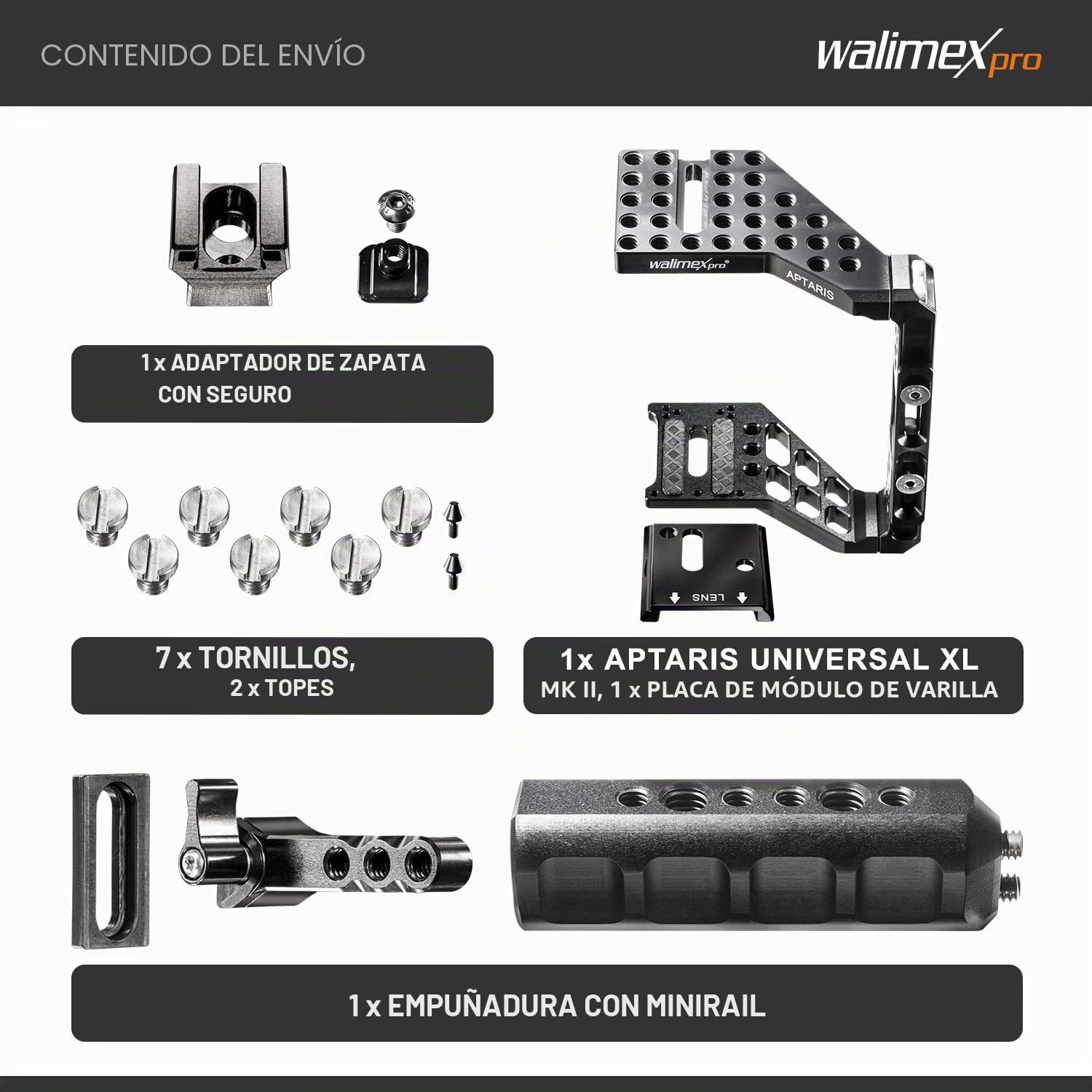 Walimex Pro Aptaris Universal XL MK II Cage/Sistema de Rig para DSLR Cámara/Sistema cámara