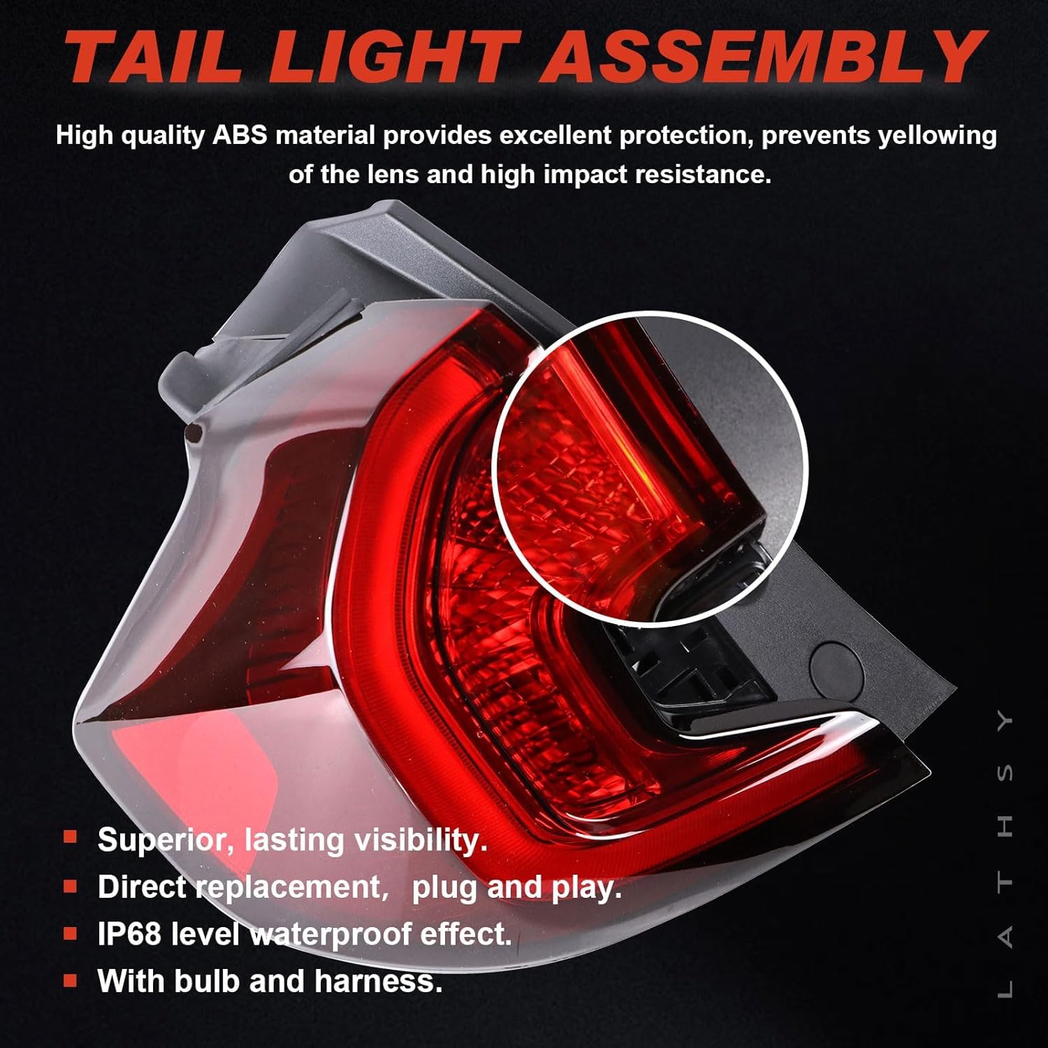 LED Tail Light Compatible With 2022-2025 GMC Terrain SLE/SLT / AT4 Outer Rear Right Passenger Side Taillight Replace 84903103