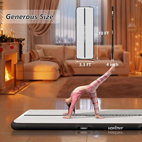 Miniatura 4 de VOFiTNY Colchoneta de gimnasia multiusos de 6.610131620 pies, resistente e inflable, para el hogar y el gimnasio