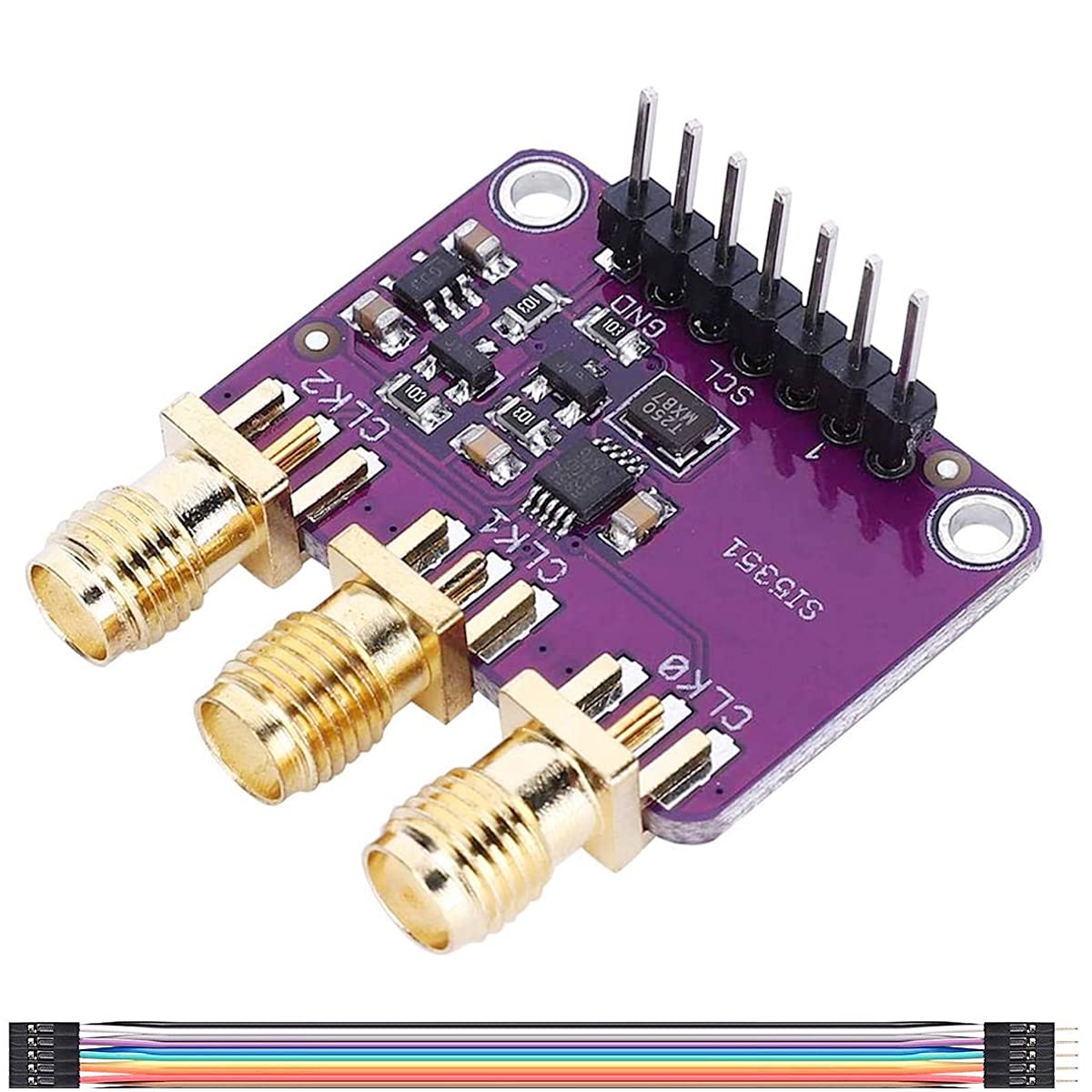 3-5VDC CJMCU-5351 Si5351A clock generator signal generator module I2C 25MHZ controller clock 8KHz to 160MHz with Male and female DuPont cables for per Arduino IDE