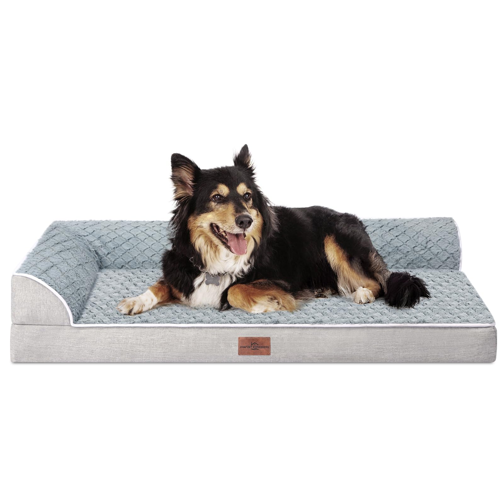Comfort Expression Orthopedic Dog Bed for Large Dogs, Waterproof Dogs Beds with Bolsters, Large Dog Bed with Removable Washable Cover & Non-Skid