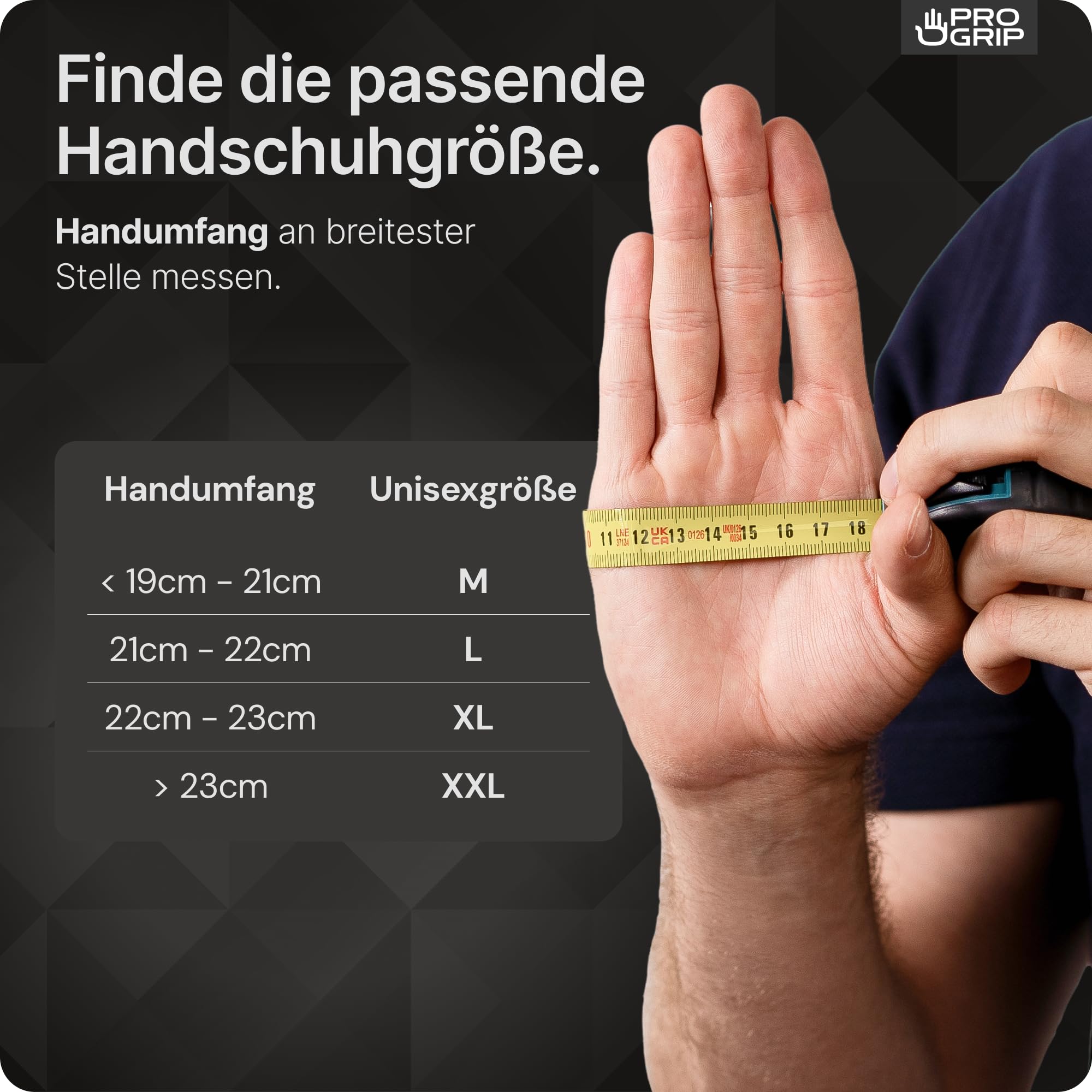 50x PROGRIP Einweghandschuhe Diamant Grip Schwarz, Nitrilhandschuhe L | Einmalhandschuhe Extra Stark, Handschuhe Einweg griffig, latexfreie Arbeitshandschuhe für Werkstatt & Montage M, L, XL, XXL
