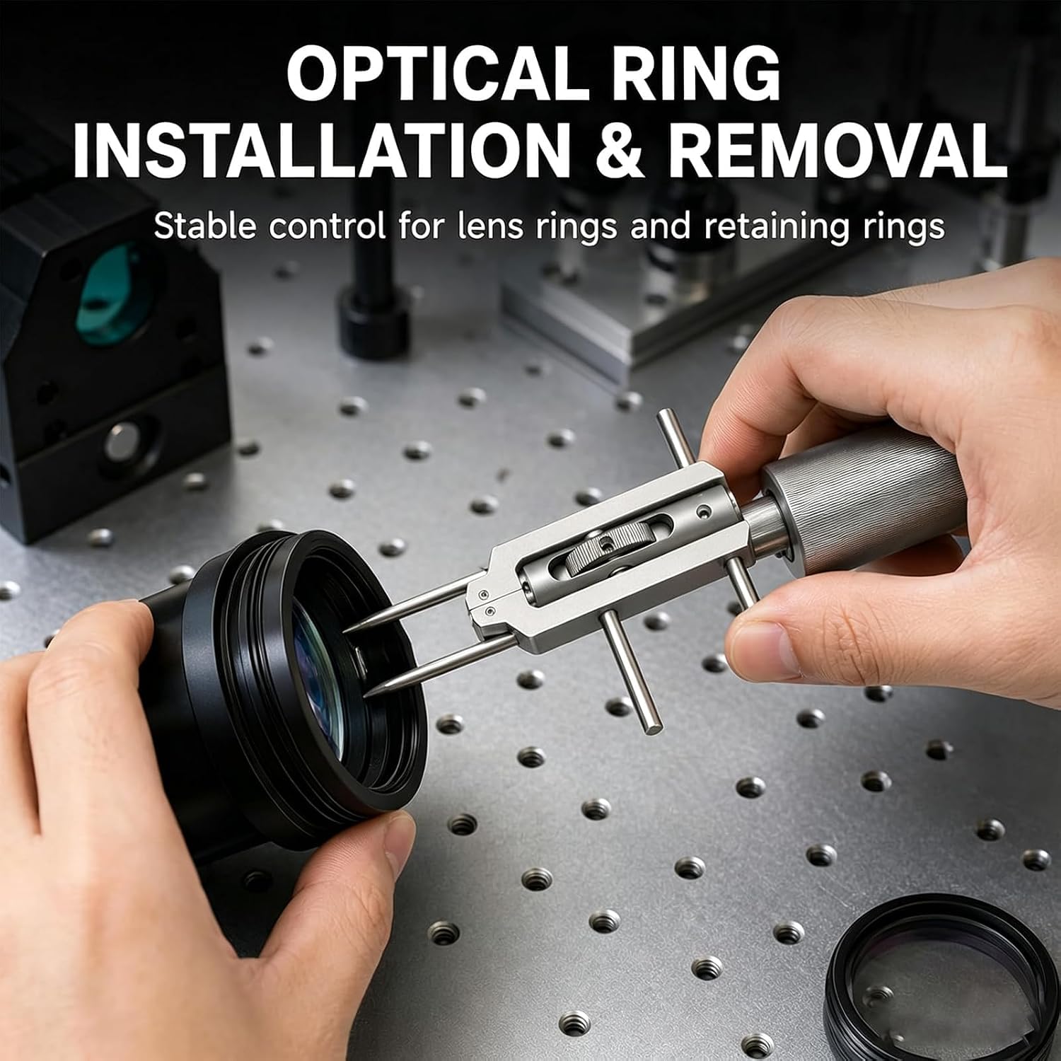Clé Universelle pour Circlips Optiques, Outil À Double Extrémité, Clé Réglable De 3 À 73 Mm, Couple Maximal De 9 N·m, Cosse Détachable, pour Linstallation Et Le Retrait des Colliers Déquipements