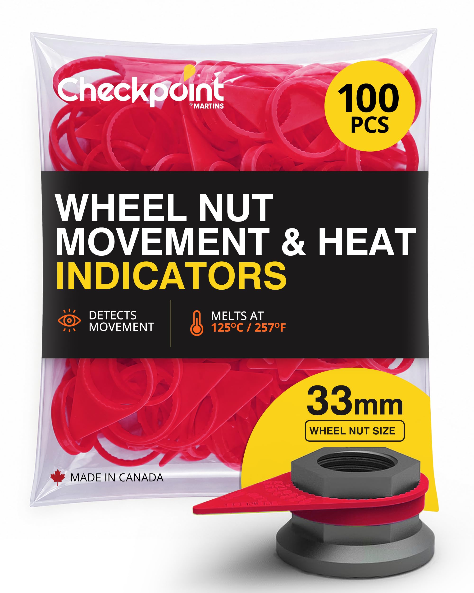 Amazon.com: Checkpoint 33 mm Wheel Nut Indicators Red