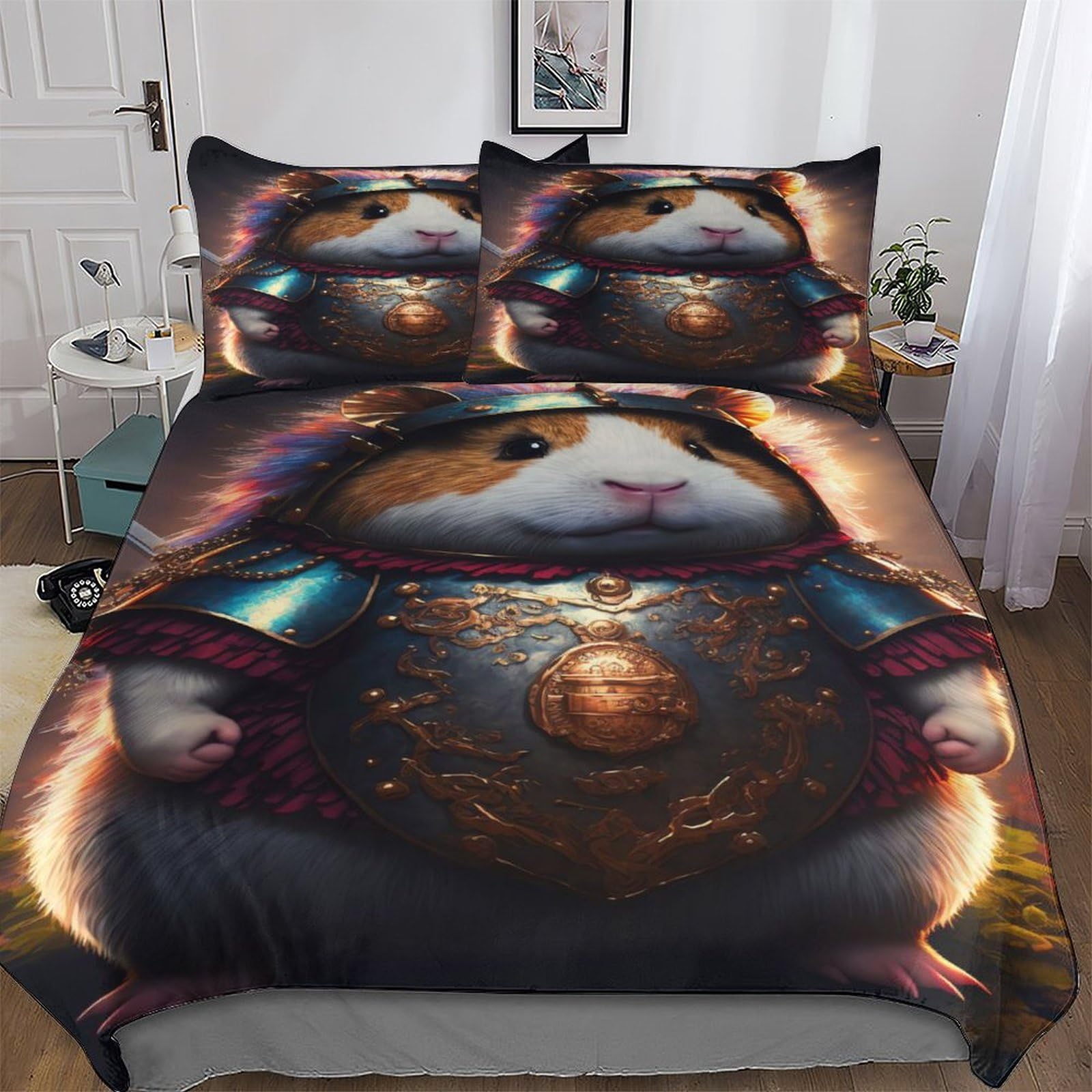 Housse de couette cochon d'Inde motif 3D pour chambre d'enfant 200x200