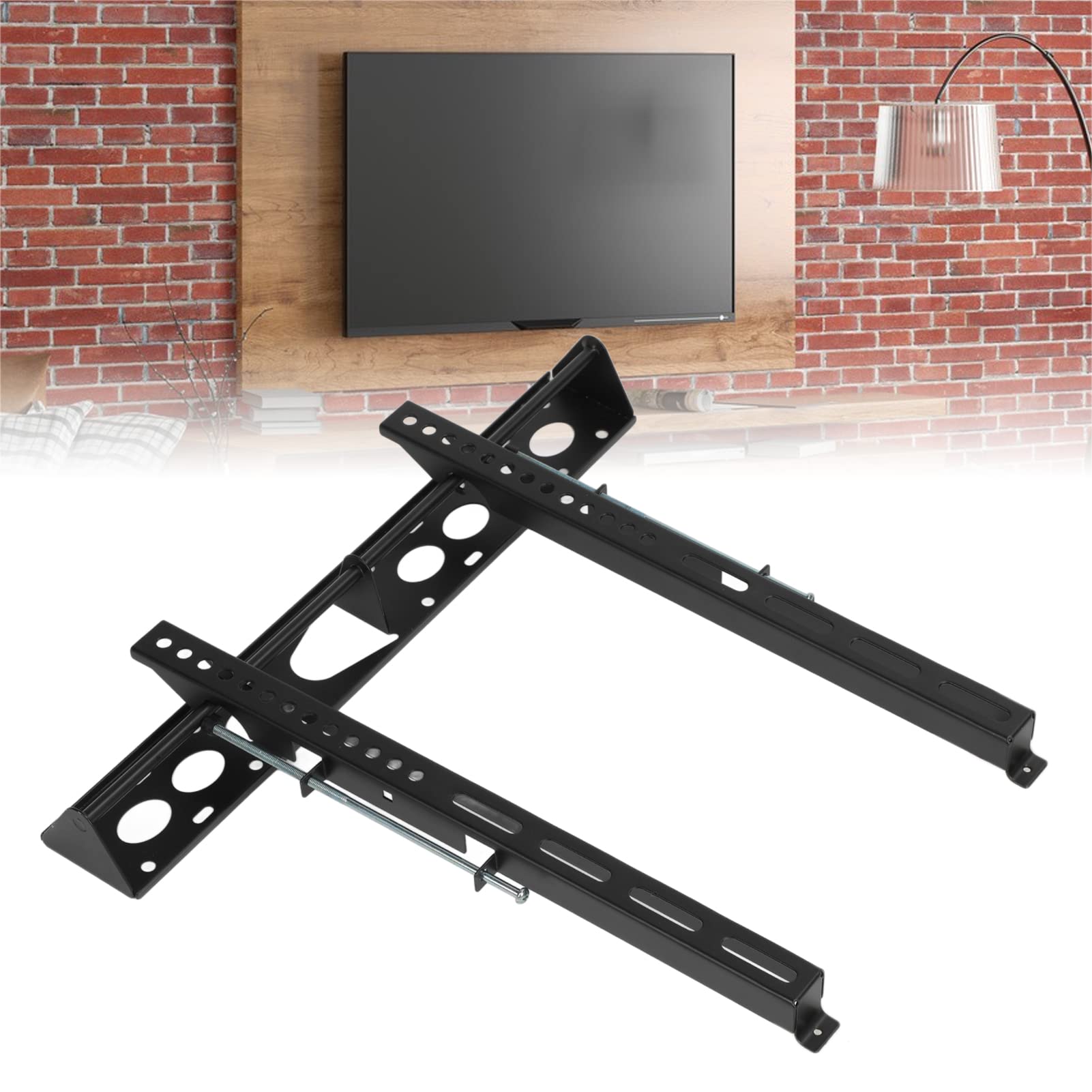 Supporto da Parete per Monitor TV, Staffa di Montaggio TV Universale, Cuscinetto di Carico Grande, Staffa Regolabile, Salvaspazio, Staffa di Montaggio per TV di Diverse Dimensioni (Nero)