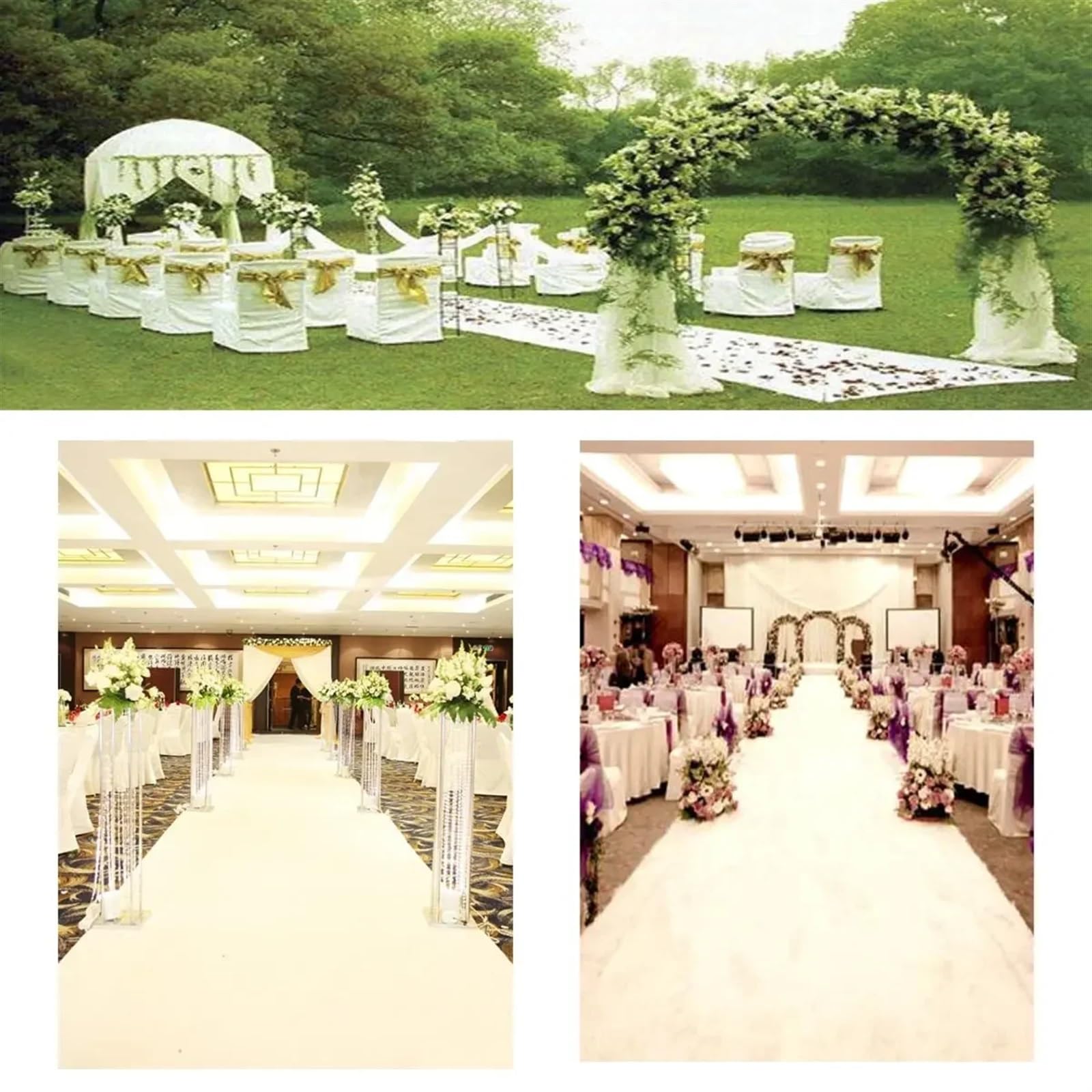 Hochzeits-Läufer 1,5 m weißer, breiter Hochzeitsteppich, Gangläufer, Teppich, Bankett, Festival, Veranstaltung, Zeremonie, Party, Bühne, Teppiche, Hochzeit für Drinnen und Draußen(1.5MX12M)