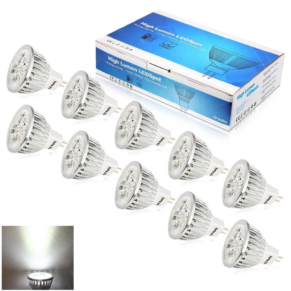 Buy Elinkume 10x Gu5.3 Mr16 Led Bulbs, Equal to 50w Halogen Bulb, 12v