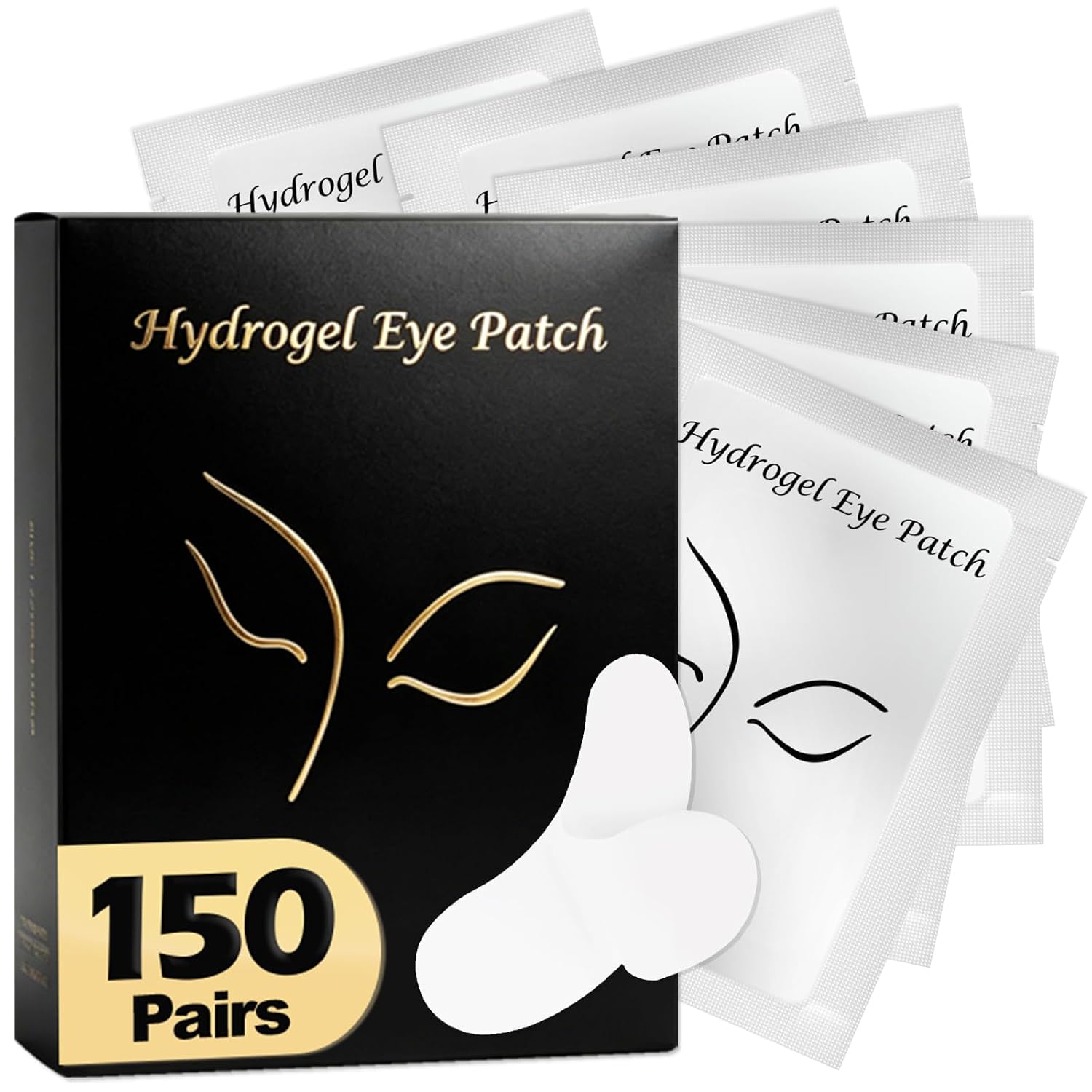 150 Pairs Eye Pads - Lint Free Gel Hydrogel for Lash Extensions