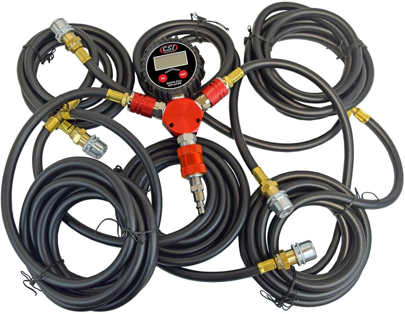 CSI Accessories AIR8255 Quick Fill All 4 Tire Inflation Deflation System Fits Up to 155" Wheelbase, Incl Digital Gauge