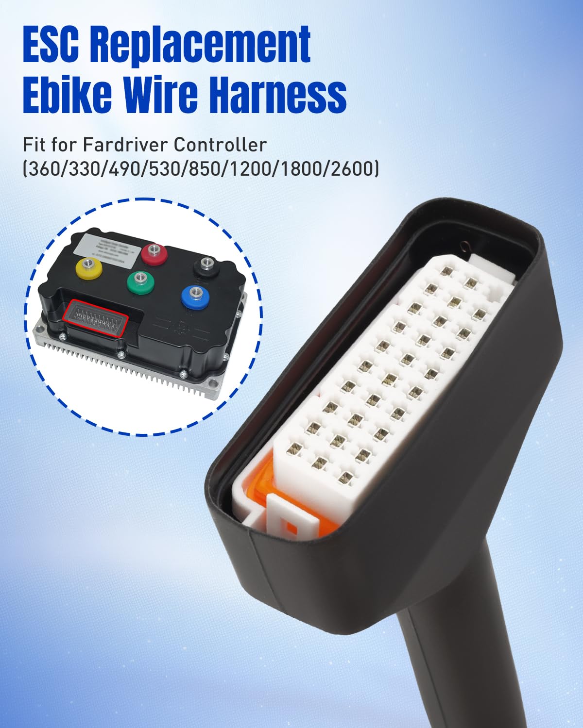 Fardriver Controller ESC Harnais de fil de rechange pour vélo électrique 360 330 490 530 850 1200 1800 2600