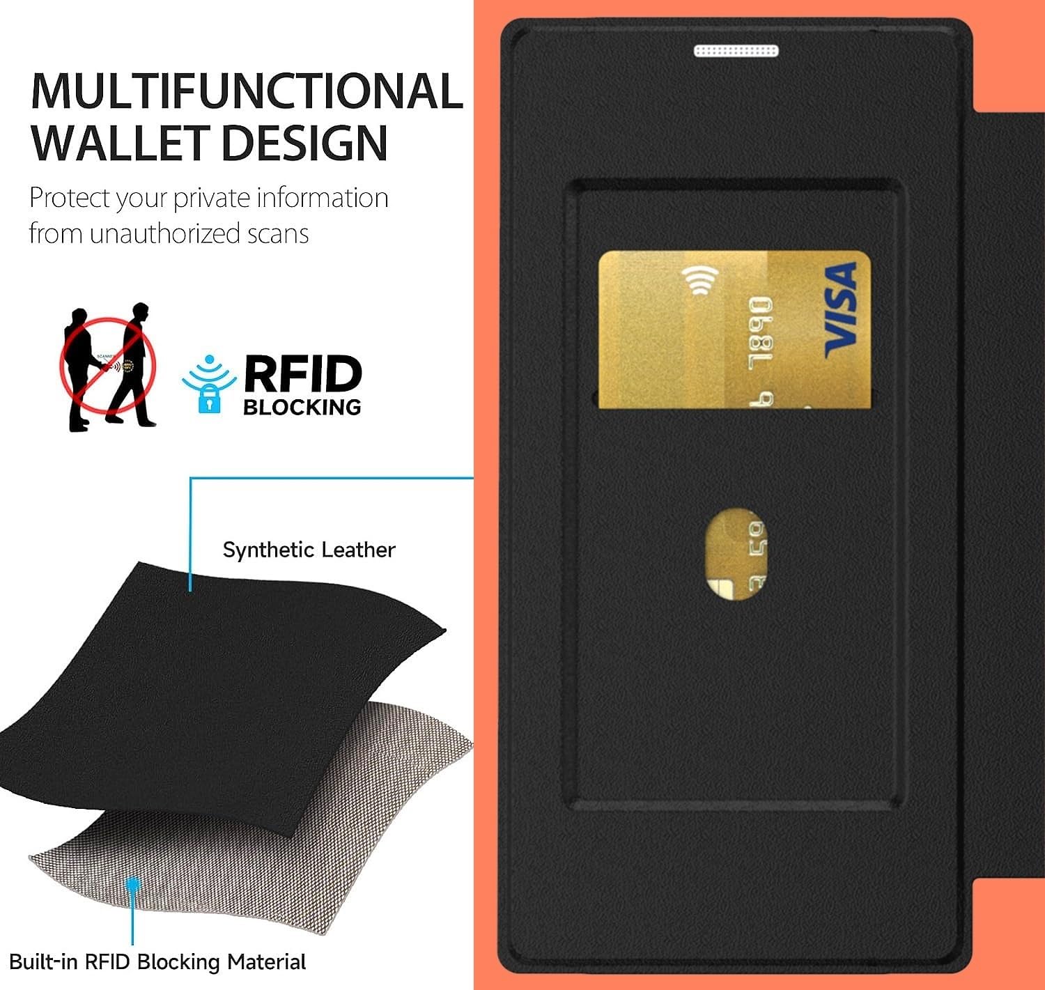 Magnetyczne etui do Samsung Galaxy S25 Ultra/S25 Plus/S25, skórzane etui z klapką z przezroczystą tylną stroną i ochroną aparatu, z przegródkami na karty (czerwone, S25 Ultra)