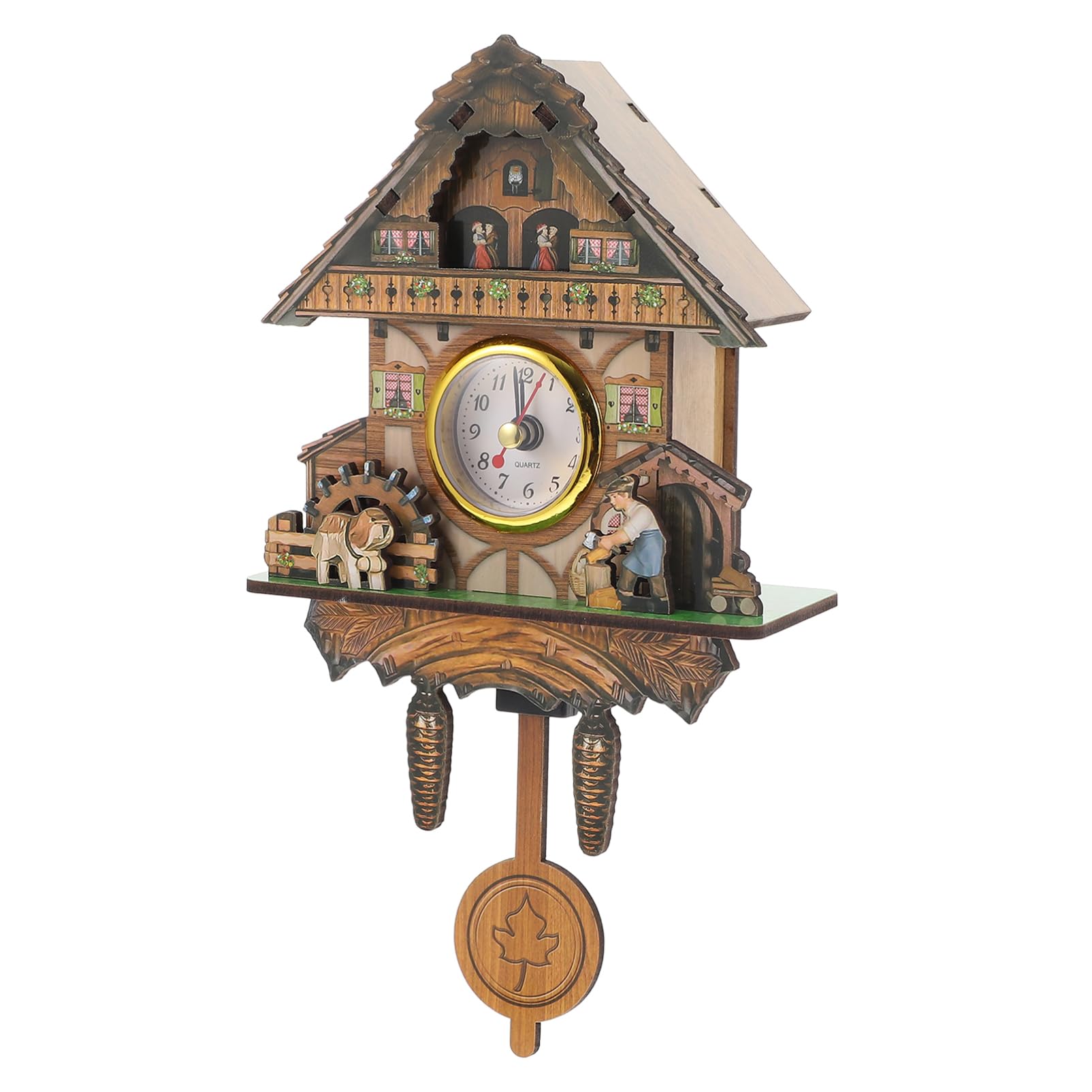 Horloge en bois au design vintage decoration murale haut de gamme pour salon