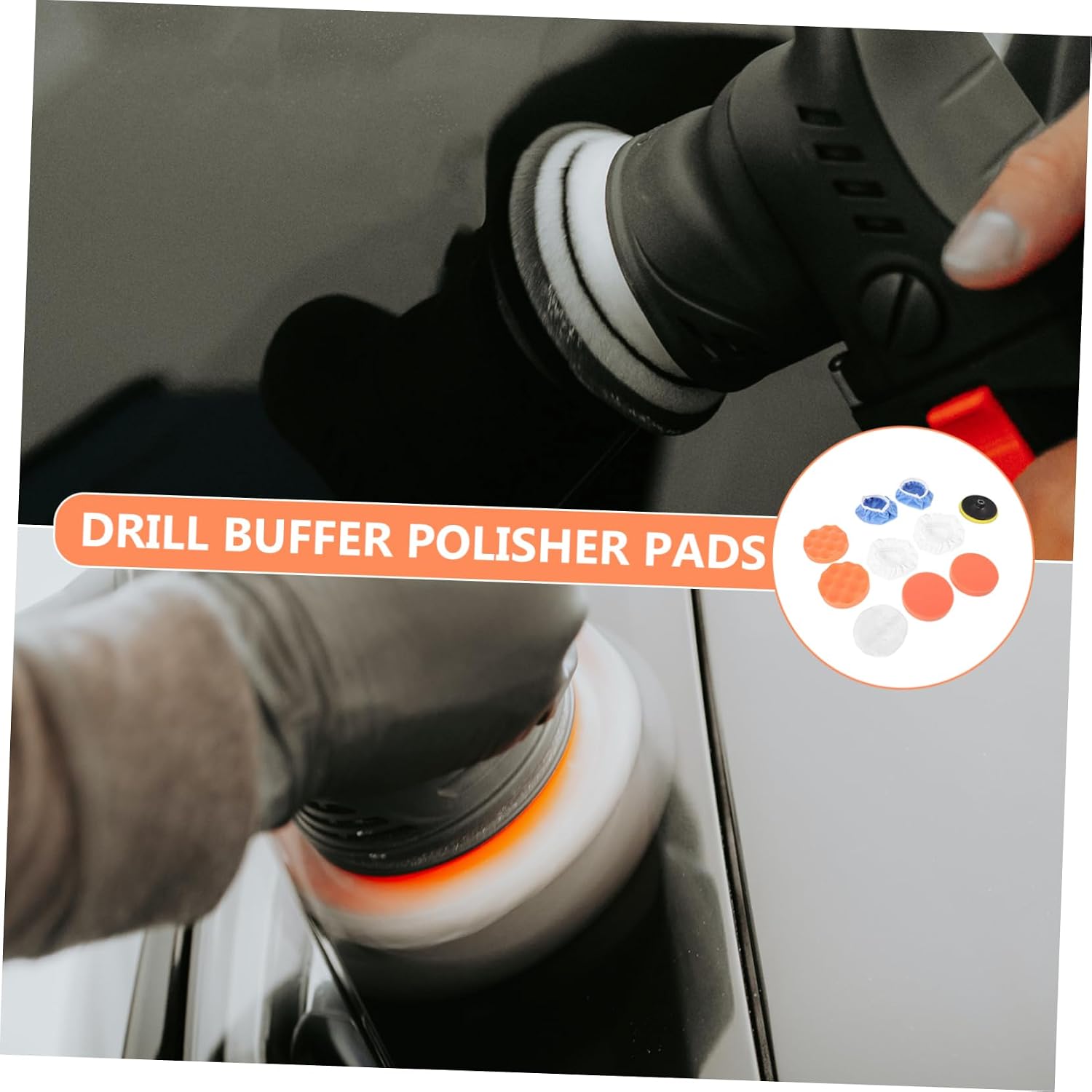STOBOK 10pcs Buffing Pad for Drill Polishing Wheel Kit Wool Bonnets and Sponge Pads for Car Detailing and Waxing